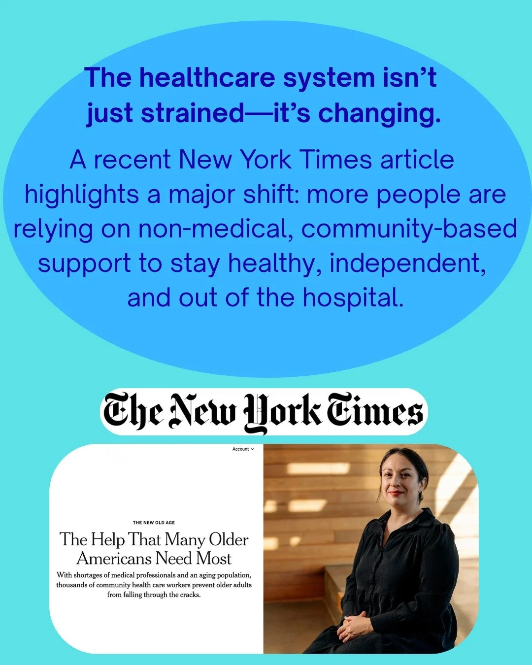 People need more than medical care. A recent @nytimes article highlights how non-medical support is becoming a critical part of care, helping people (especially older adults) stay healthier, longer. We help individuals and families navigate daily lif