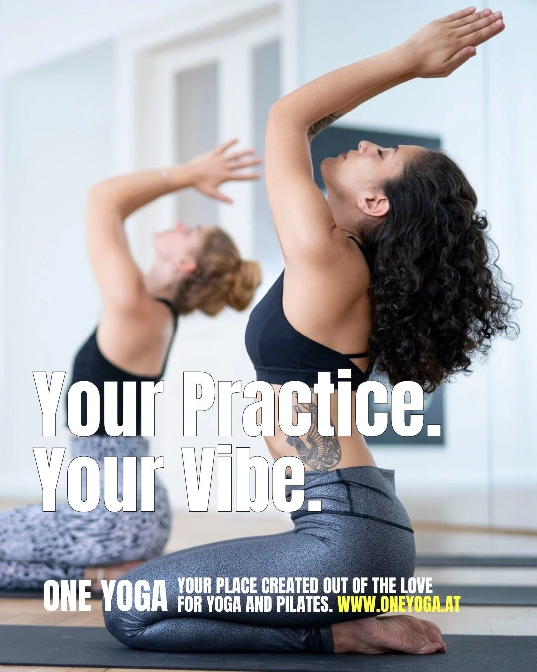 YOUR PRACTICE.YOUR VIBE.

Deine Praxis ist ein Rhythmus.
Ein leiser Puls, dem dein K&ouml;rper folgt,
wenn er sich unter dem L&auml;rm wieder erkennt.

Atem formt dich.
Bewegung bringt dich n&auml;her.
zu diesem Gef&uuml;hl von Zuhause
in deiner eige
