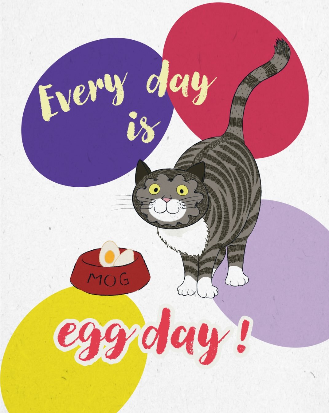Happy Easter! 🐣
Keep an eye on your eggs&hellip; Mog might be nearby.

#MogsBadThing #EggDay #JudithKerr #HarperCollinsChildrensBooks #TigerMogandFriends