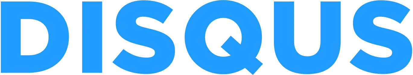 Disqus logo with a blue speech bubble containing a white 'D' and the word 'DISQUS' below.