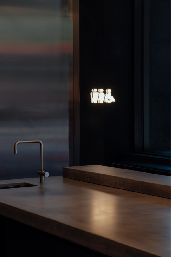 Custom Concrete Benchtops at Lune Melbourne commercial fitout close-up photo