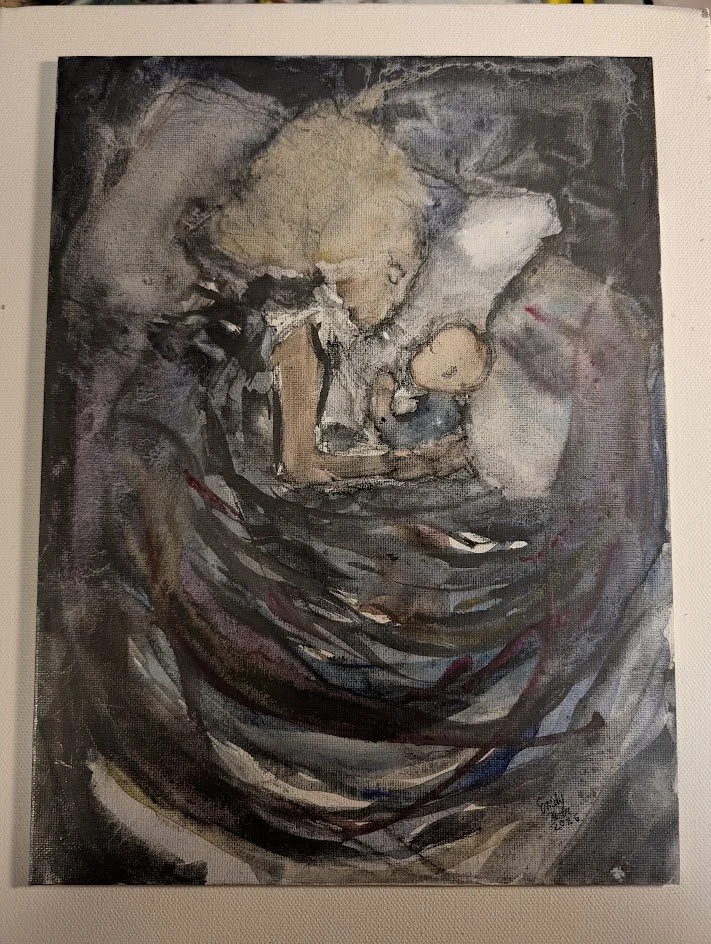 Me and You 9in x 12in canvas board