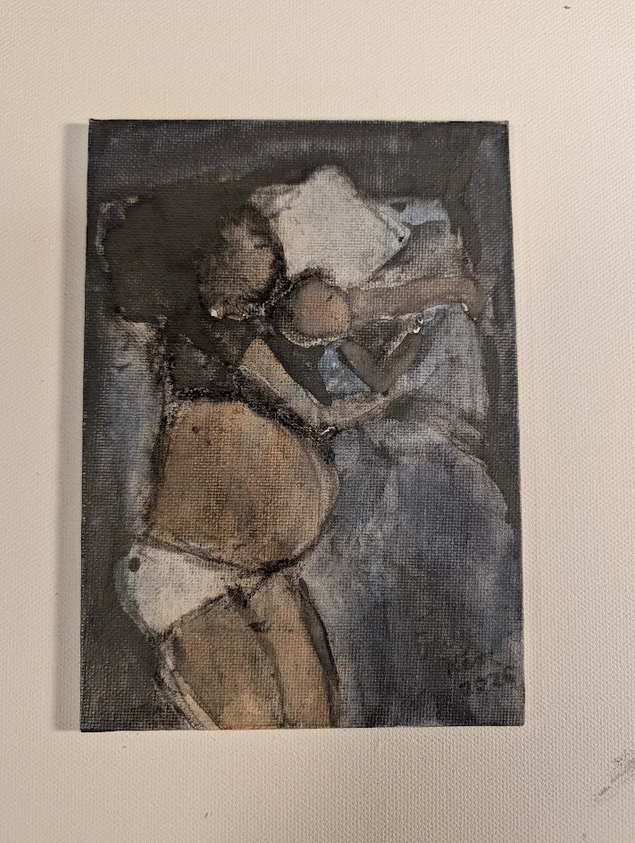 Moonlit Snuggles 5in x 7in canvas board