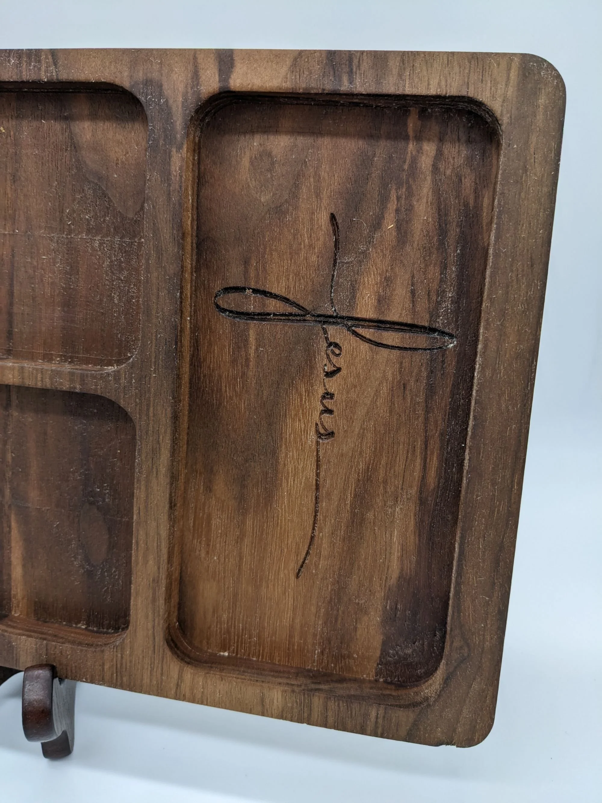 Religious Catchall Tray Jesus Cross script