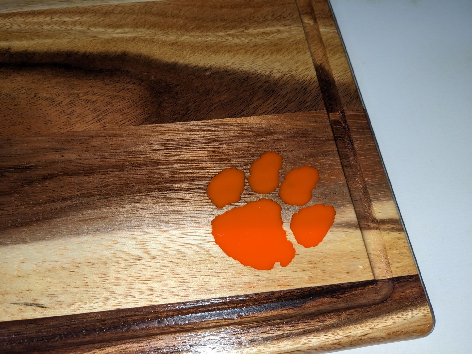 Cutting board with epoxy fill - after finish