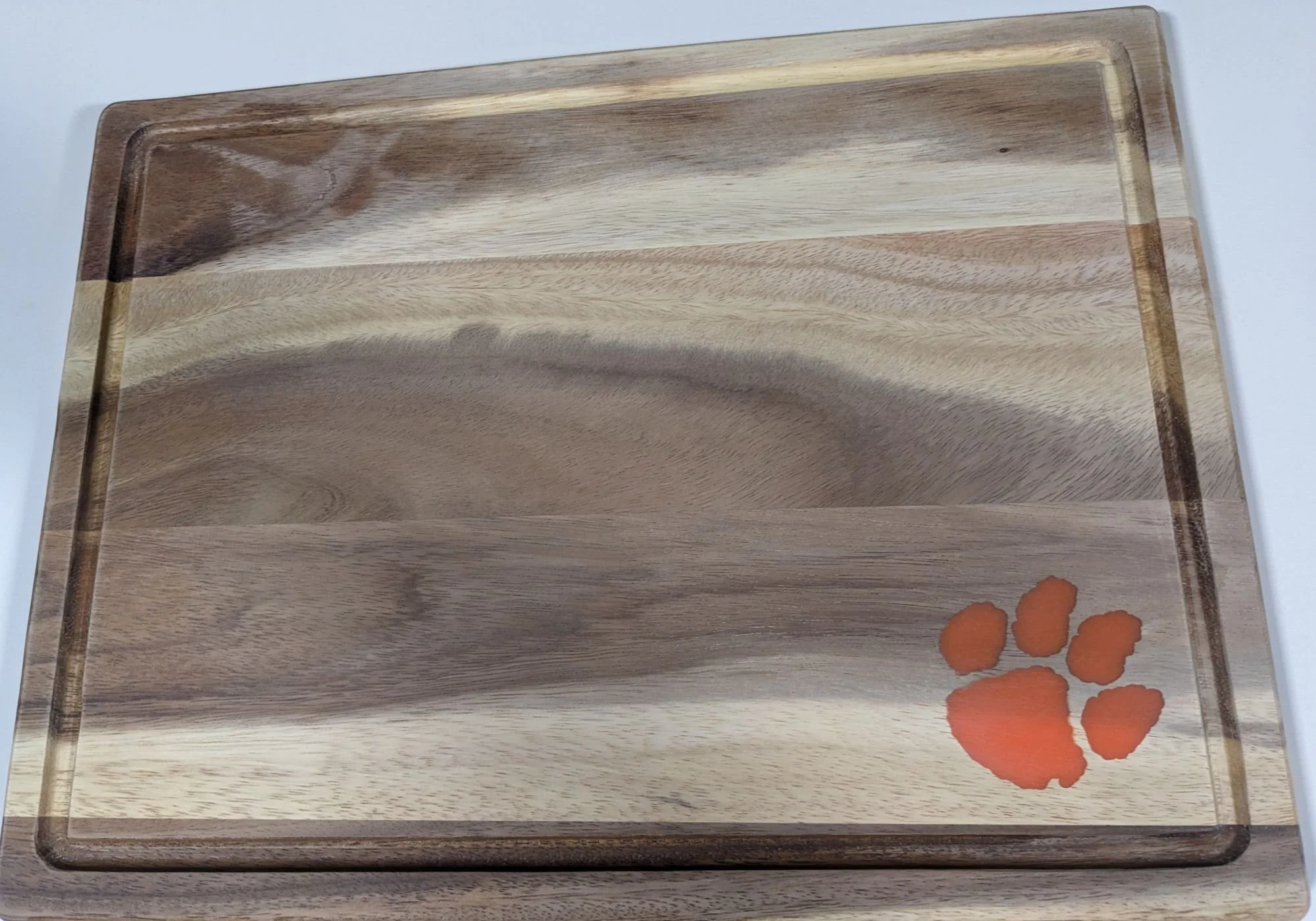 Cutting board with epoxy fill - before finish