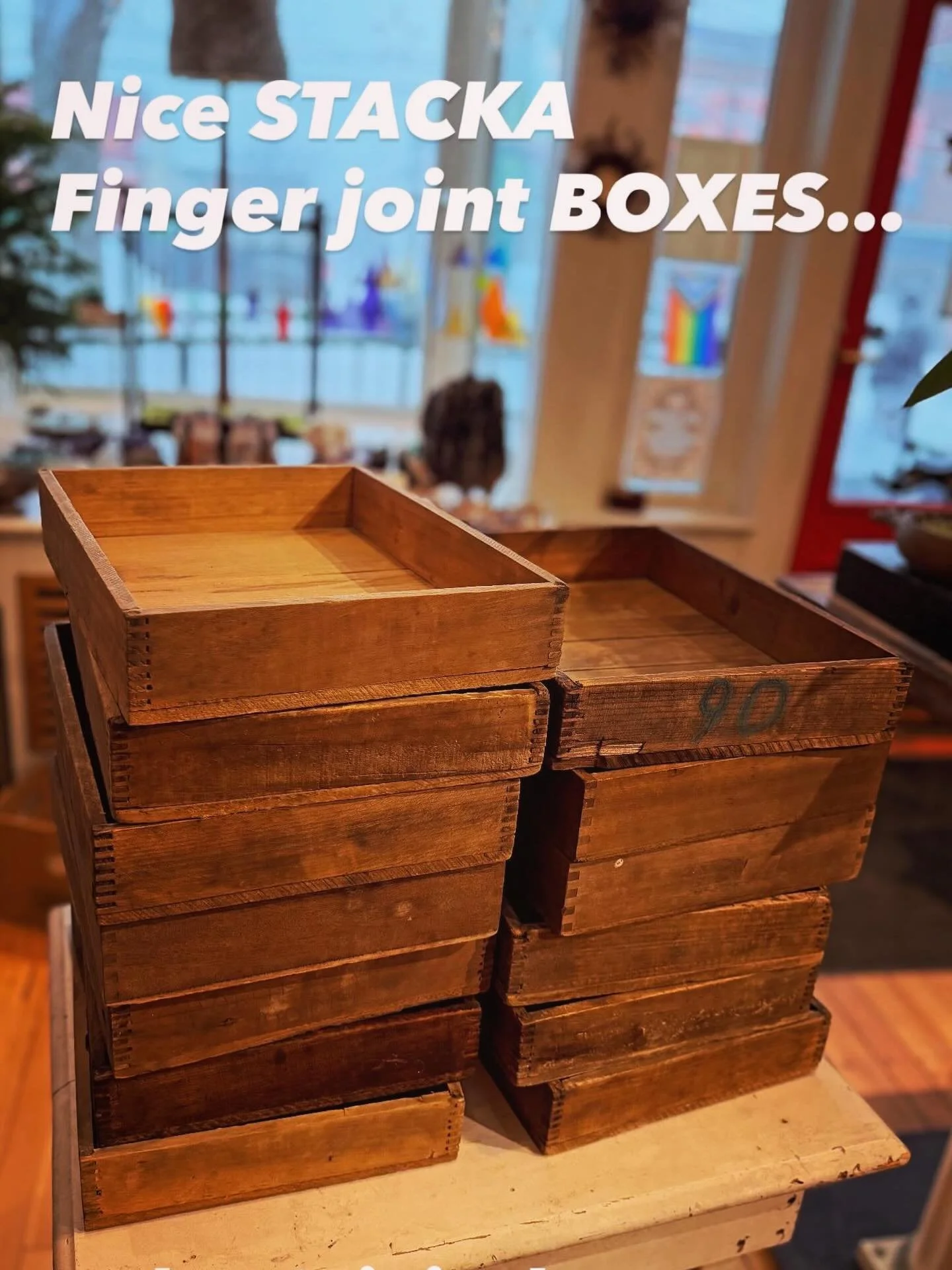In the original ATTIC FINISH with
 ye olde box/finger joints&hellip;YUMMO

#box #original #storage