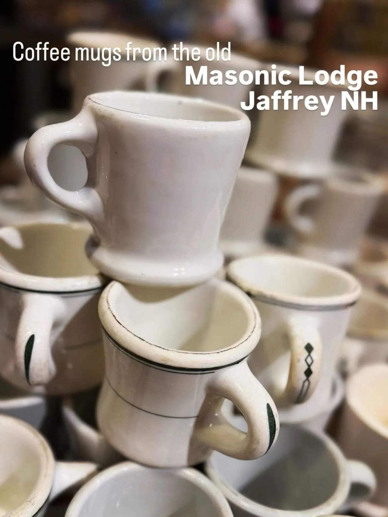Make a set with these PORCELAIN MUGS from the old lodge&hellip; 
 Jaffrey New Hampshire&hellip;
Home of The Great Mount Monadnock

#coffeemug #coffeetime #jaffreynh
