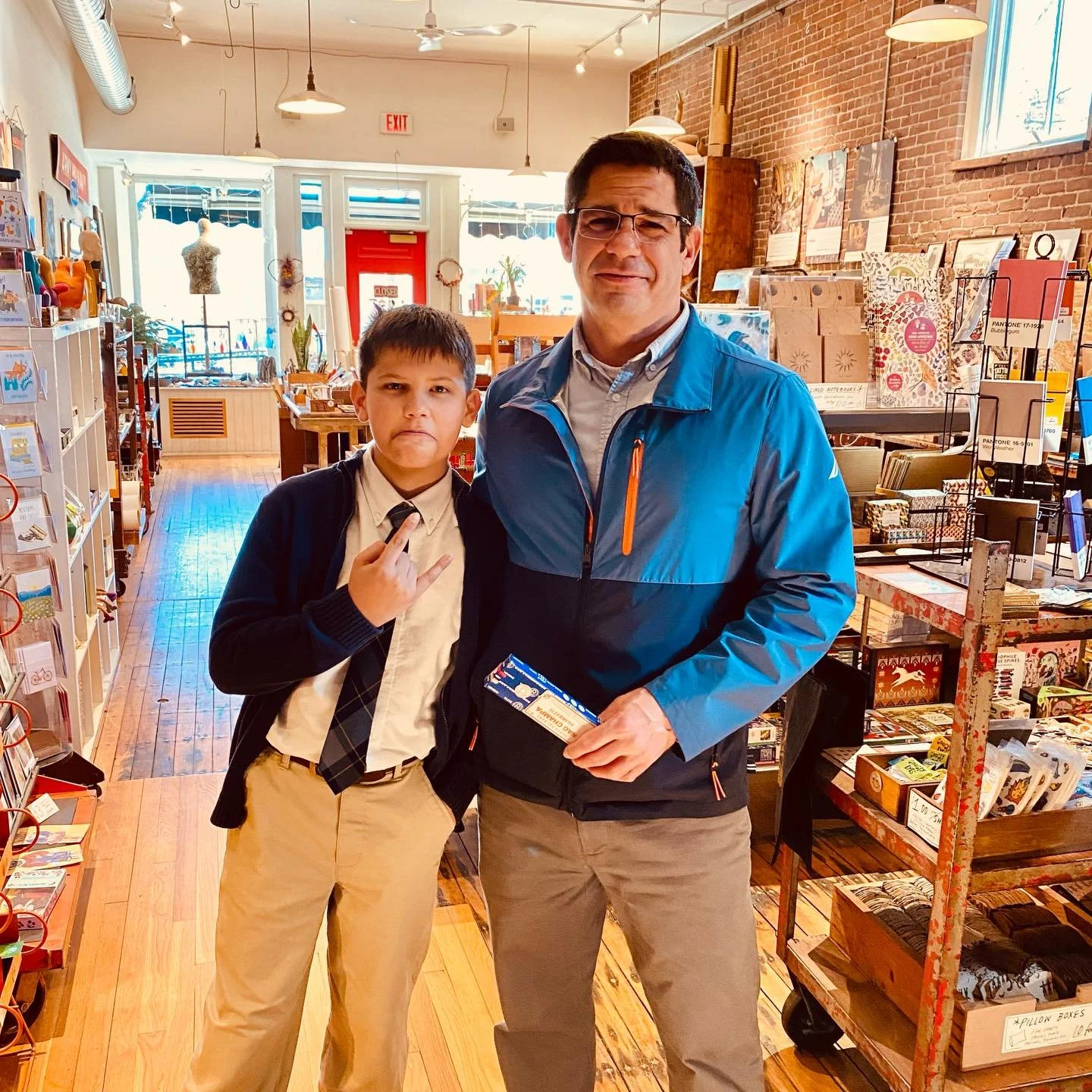 Regular father and son duo, James and Mason, getting their usual incense order lookin sharp on this fine Spring Day!!💐👌🏼👍🏼 

#loottheshop #turnersfallsma #fatherandsonbonding 
#fatherandsonshopping