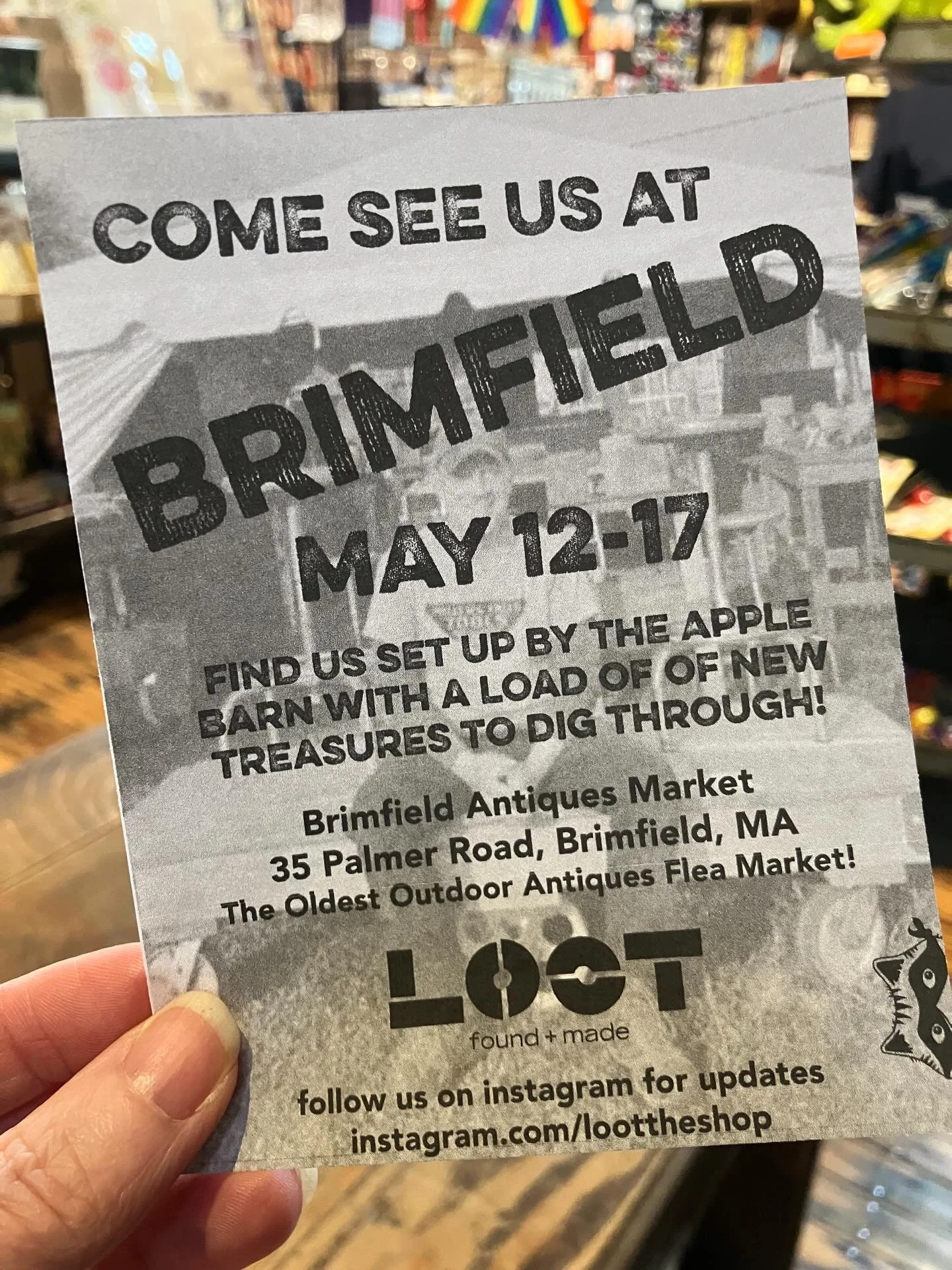 it&rsquo;s that time of year again! BRIMFIELD! Save the date May 12th-17th see you there!