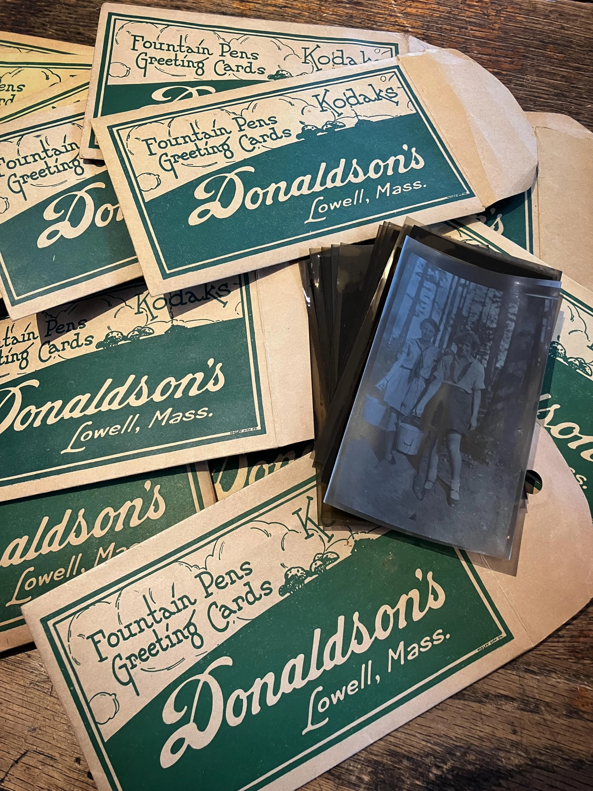 a great big stack of envelopes filled with negatives shot by school teacher and girl scout leader Miss Florence Archebald of Lowell, MA in the 1920s - she&rsquo;s prob not the next Vivian Meier but we dig the envelopes 😉📷🎞️
.
#1920s #vintageepheme