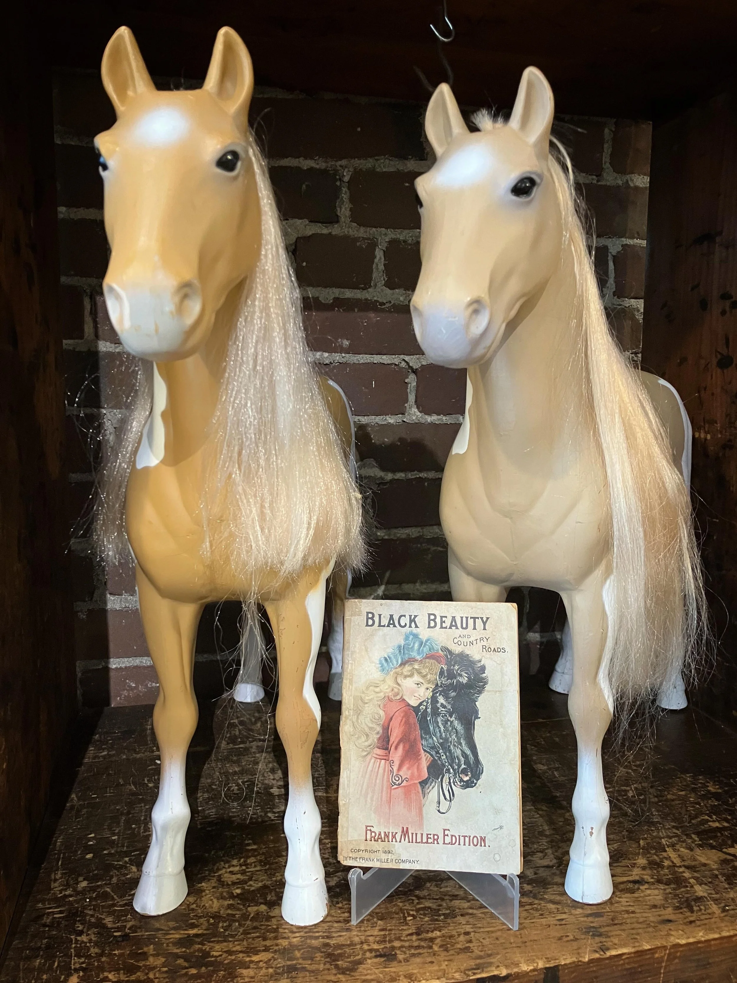 pretty horses and an 1892 copy of Black Beauty for your favorite horse lover 🐎🖤
.
#horsesofcourse #horses #blackbeauty #annasewell #lootfoundandmade