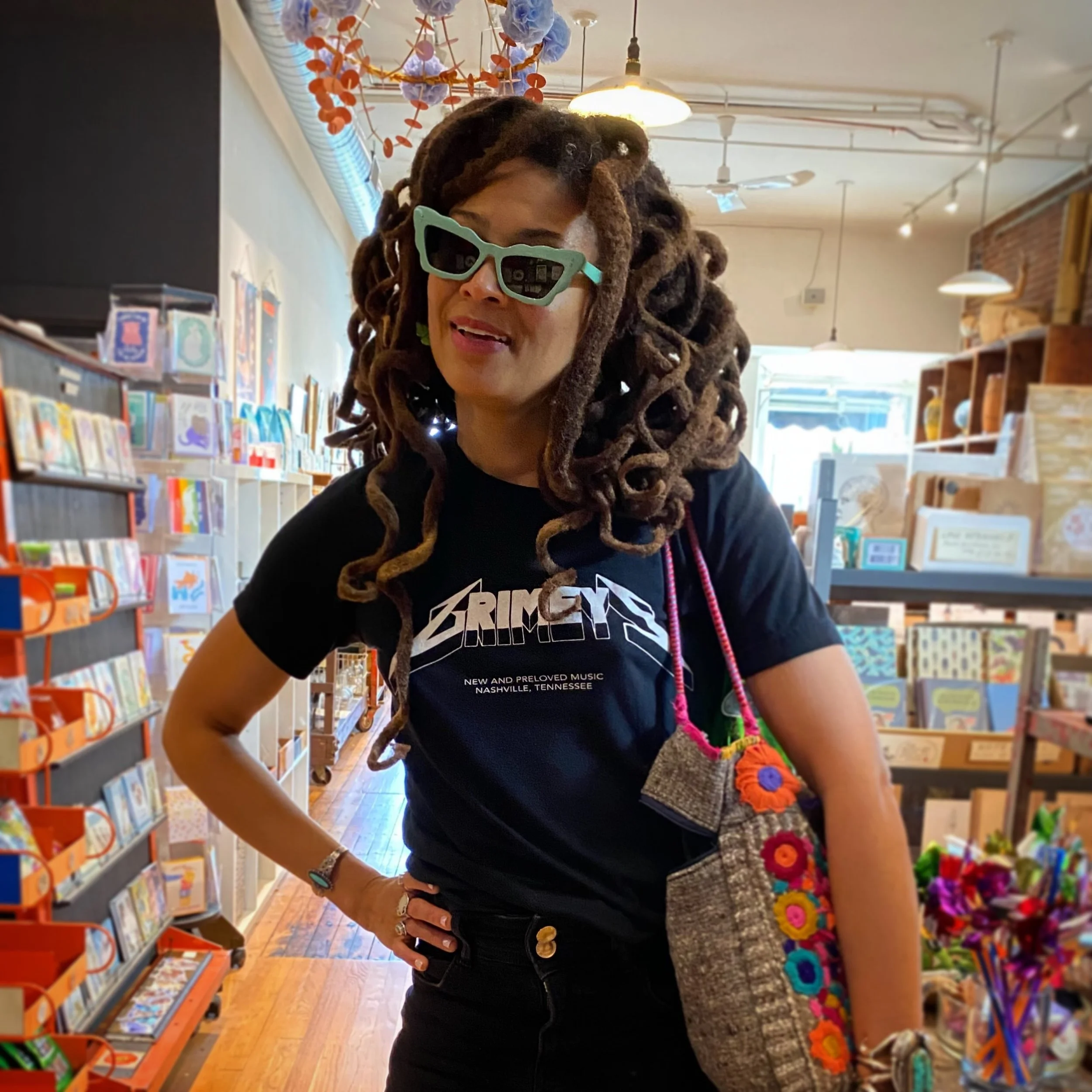just Valerie June shopping at LOOT 🤩 she&rsquo;ll be at the @sheatheater tonight 8/27!! her show was moved from @blackbirchvineyard.ma due to rain. She&rsquo;s super sweet and brilliant - we&rsquo;re fans ❤️