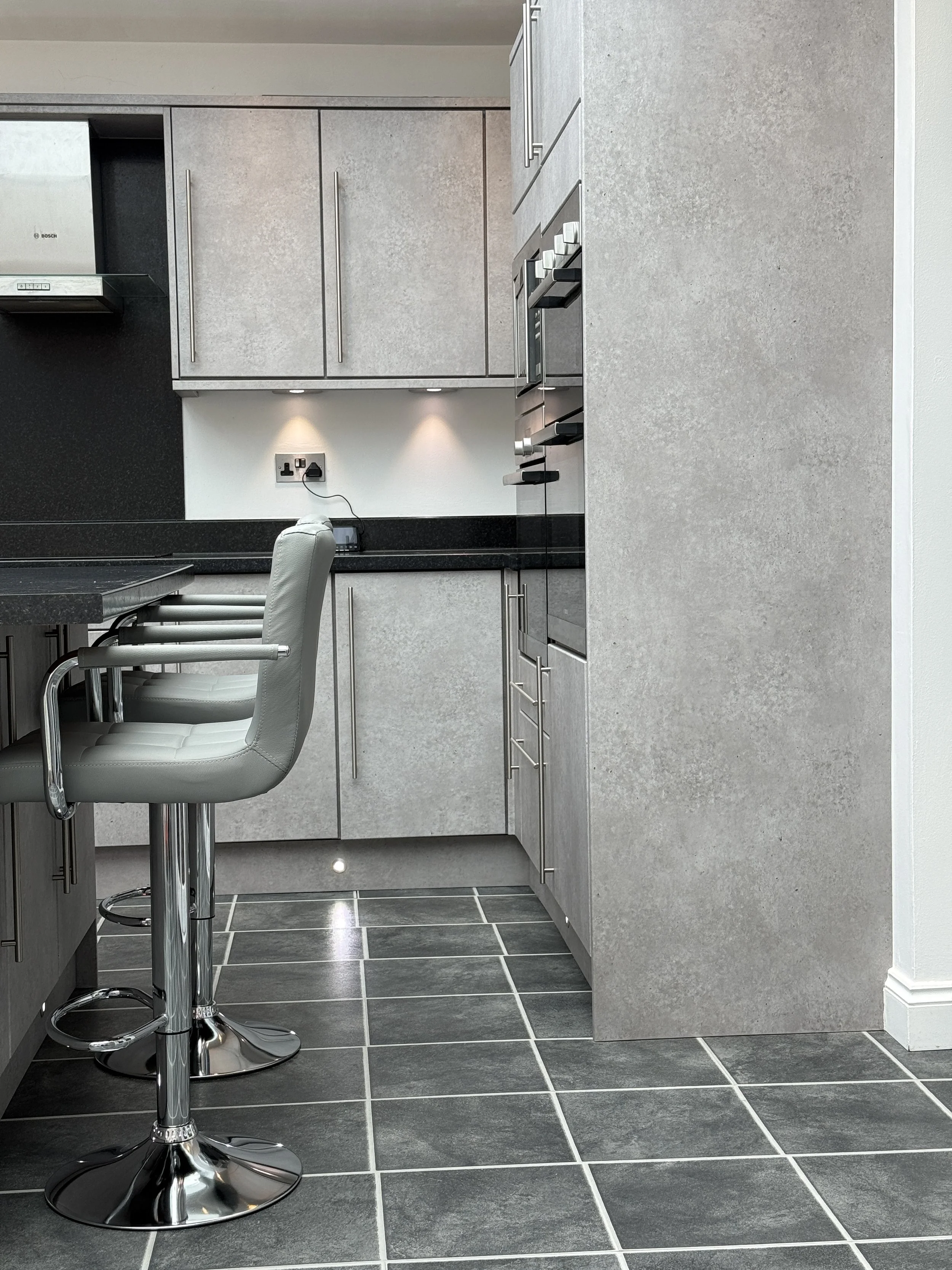 Concrete Style Kitchen Wrap Transformation in Hedge End: Modern Industrial Design in Just Two Days