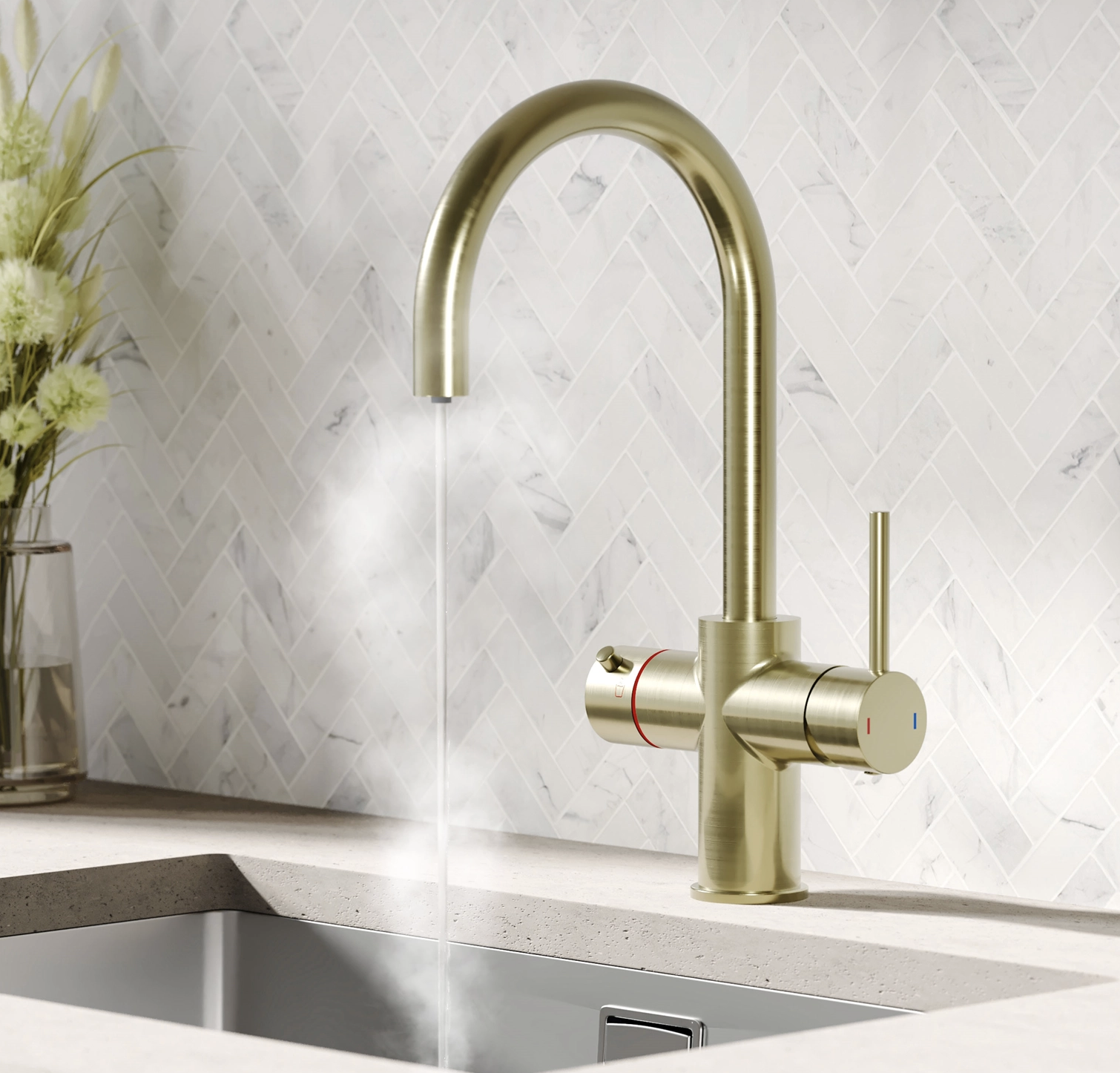 4 in 1 Boiling Water Tap Brass