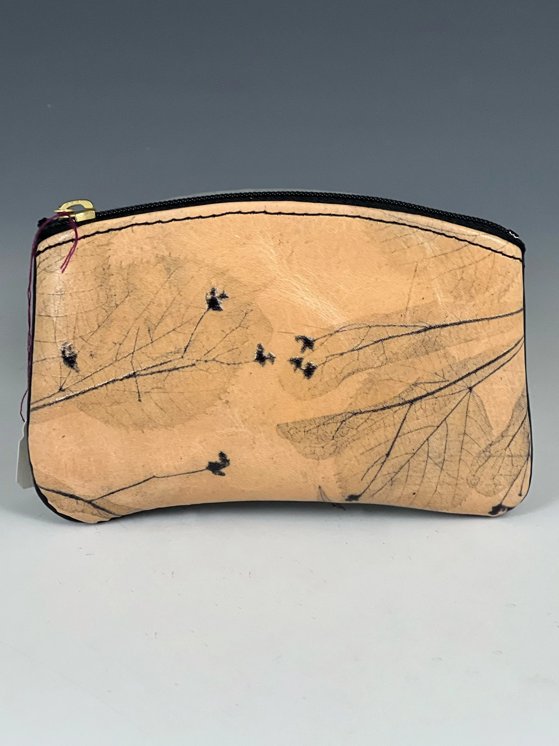 Leaf Leather Curve Top Coin Purse Yellow.jpg