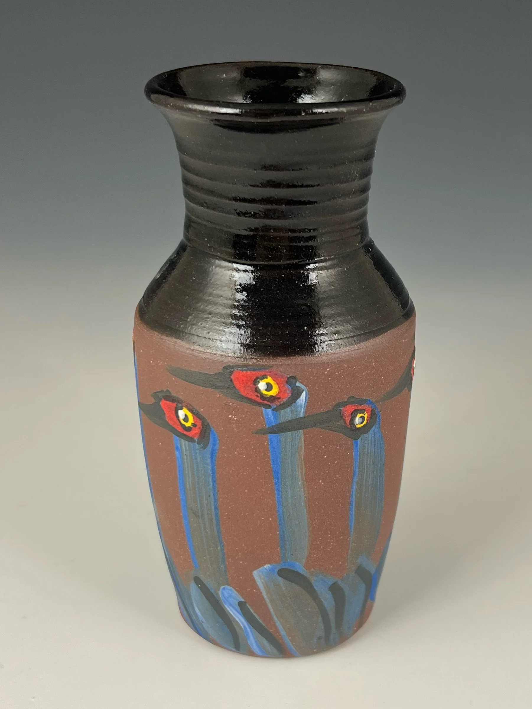 Sumi Vase Blue Cranes.jpg