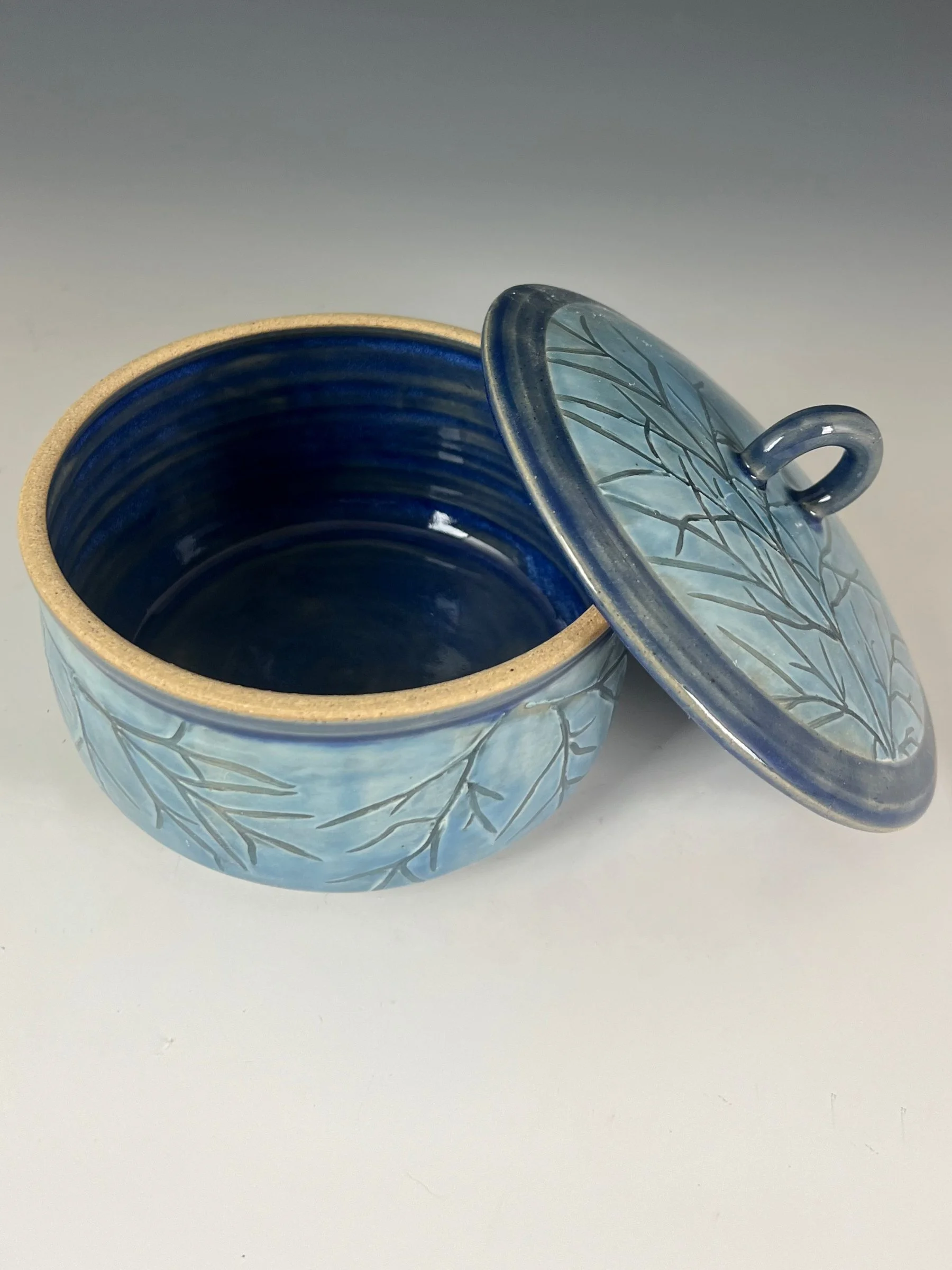 Blue Cosmos lidded jar lid off.jpg