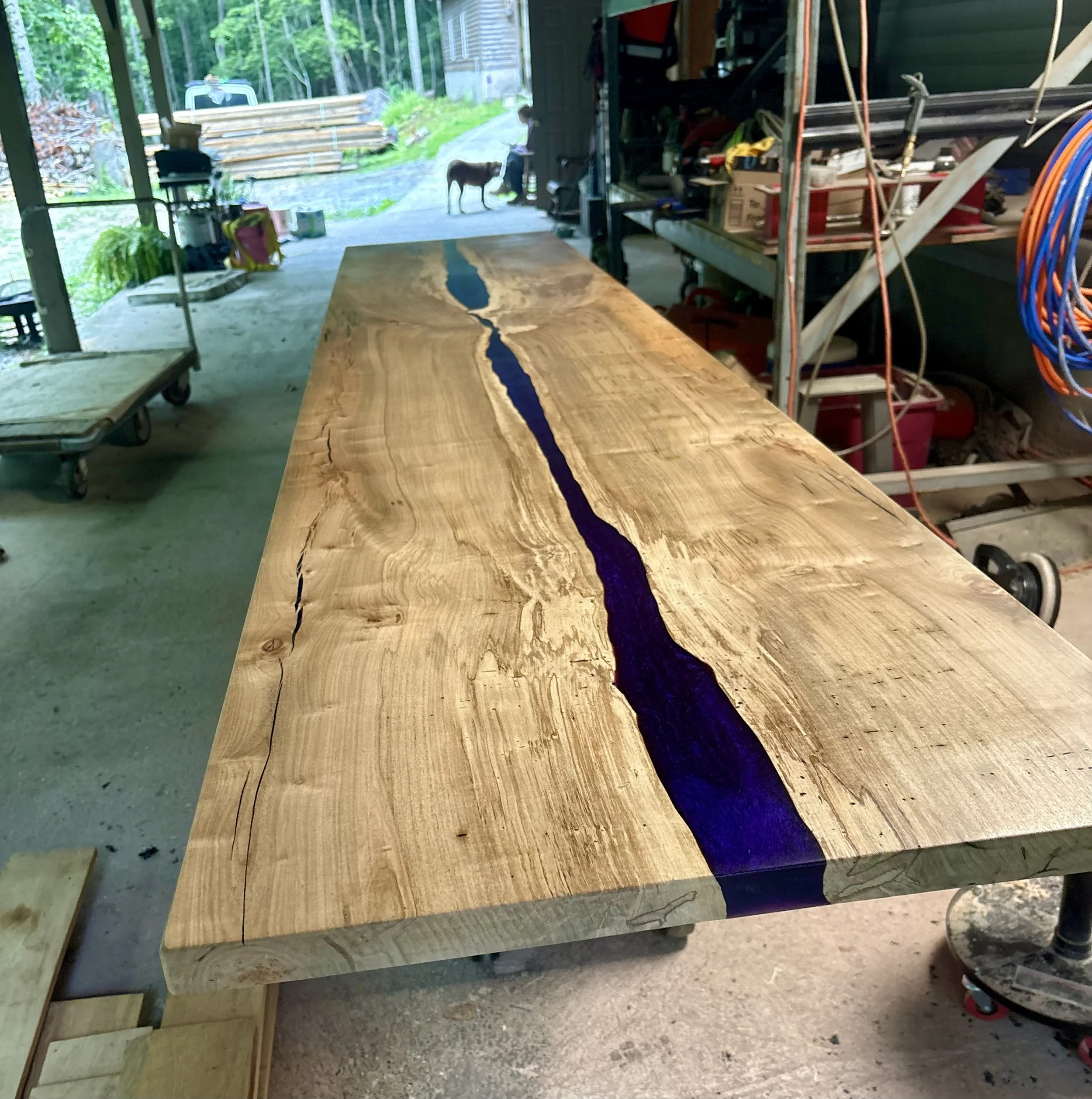Maple and epoxy countertop