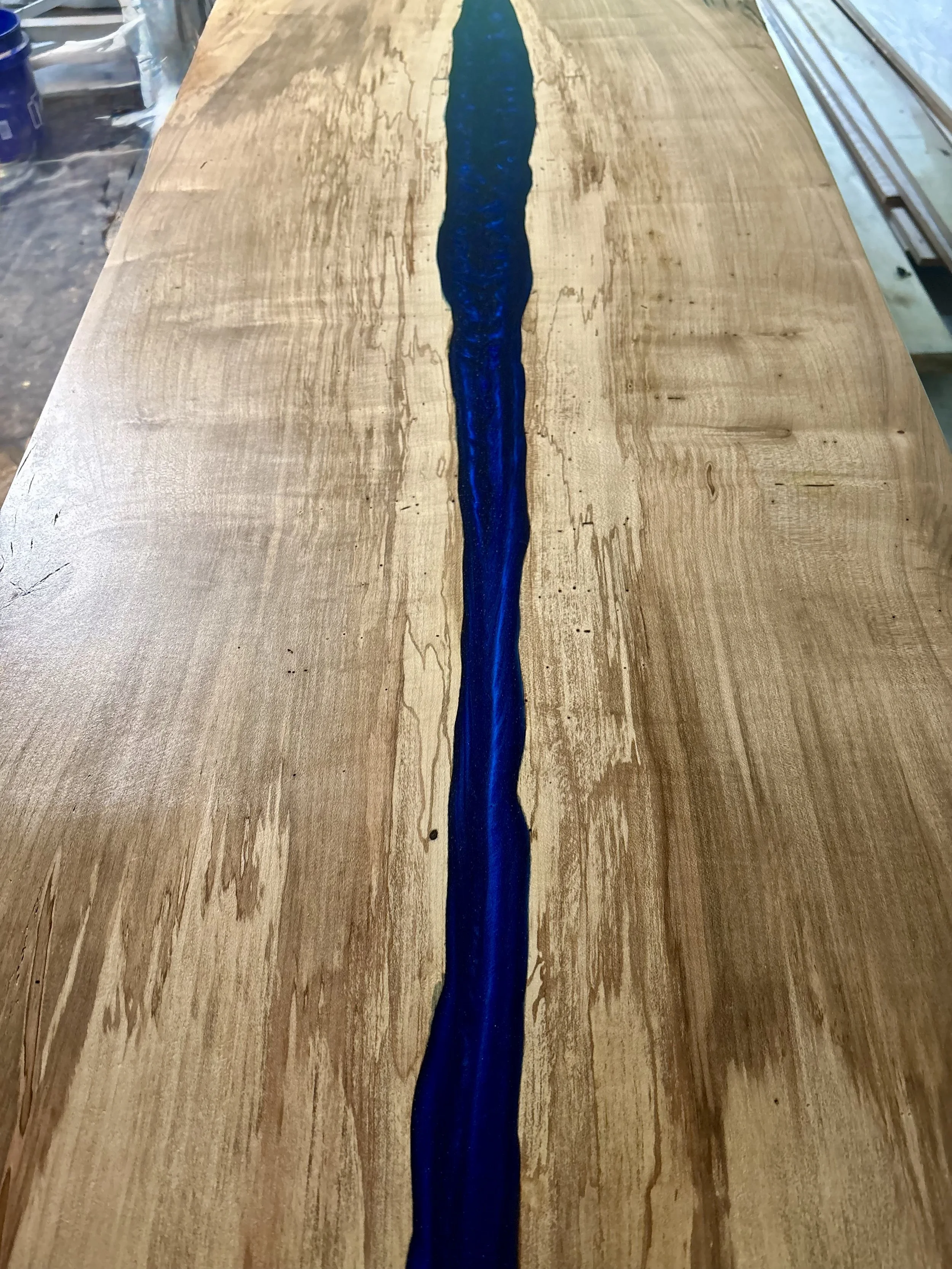 Maple and epoxy countertop