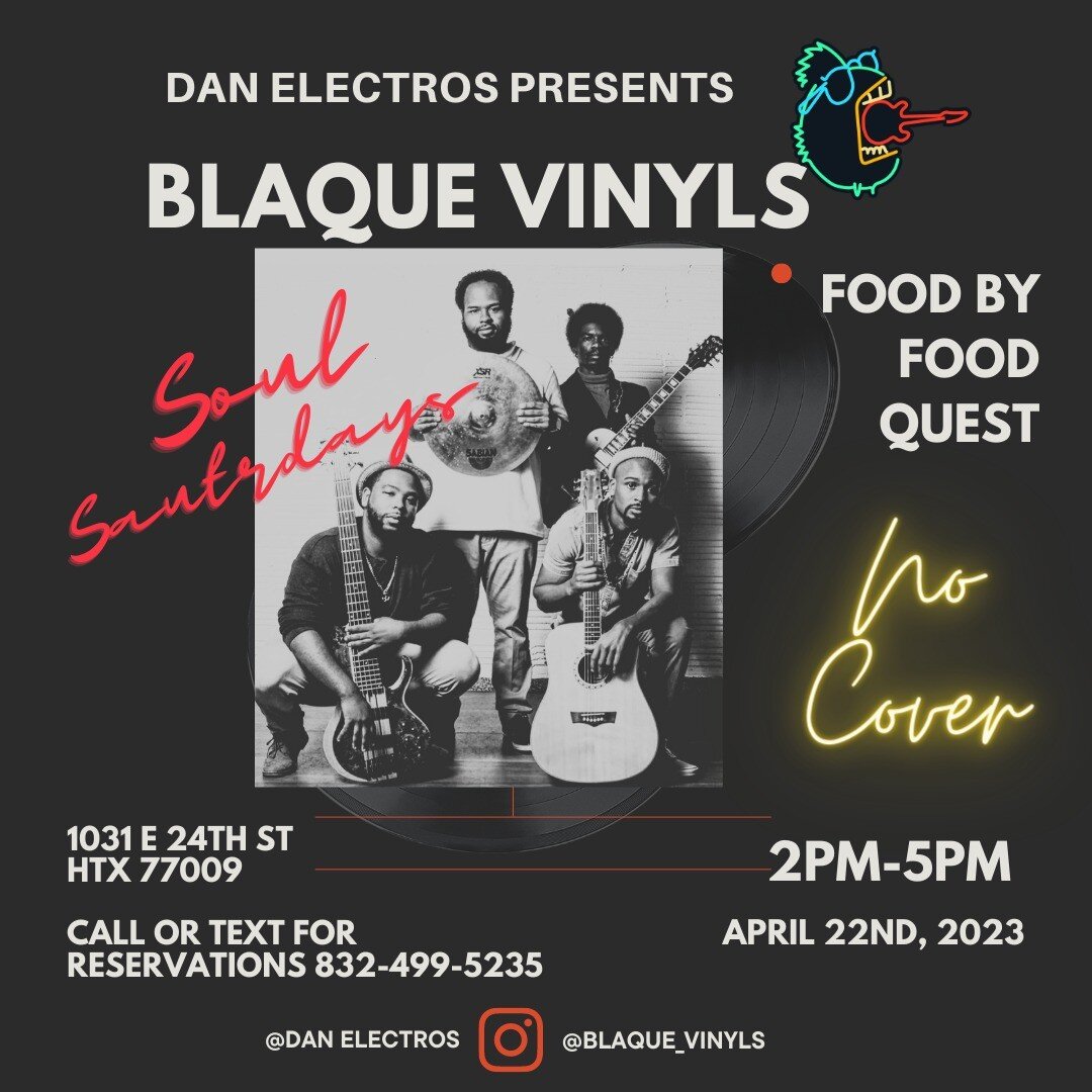 Try us out for Soul Saturday at Dan Electro's! Smooth Soul and no cover! #houstonsoul #freelivemusic #danelectros