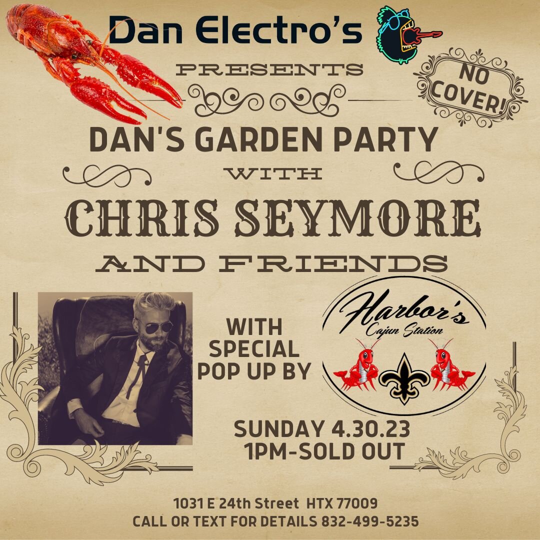 It's the Sunday Service with the boys from the Houston Horni Tonk Society.  Bring your appetite and throw down on crawfish Sunday - 1PM till they're all gone! #DanElectros #freelivemusic #houstoncountry #365houston #secrethouston #houstonlivemusic #s
