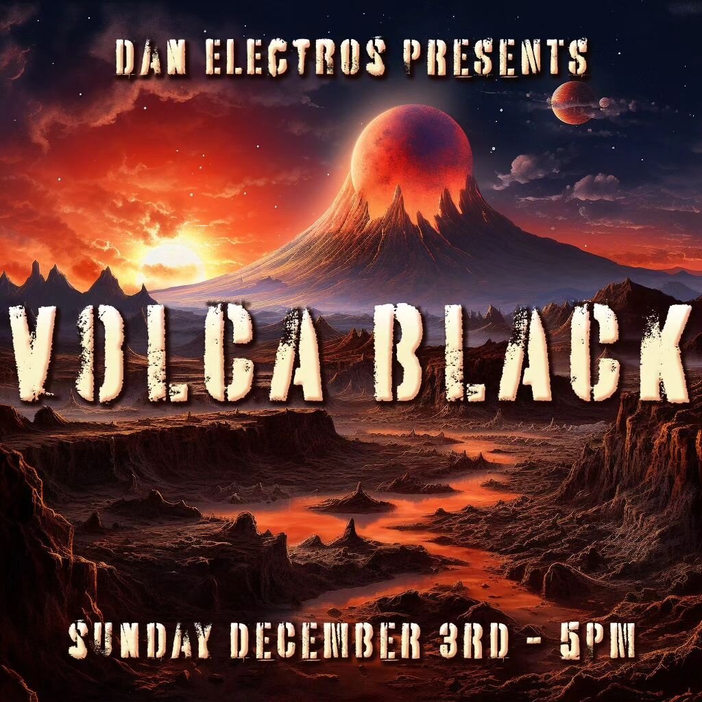 This Sunday at 5 p.m. , we've got @volca_black rocking the stage with a synth-pop/electronic/indie sound that'll bring you right back to the beginning arc of the 80s with the likes of Duran Duran, Robin Scott M, Dead or Alive &amp; Orchestral Manoeuv