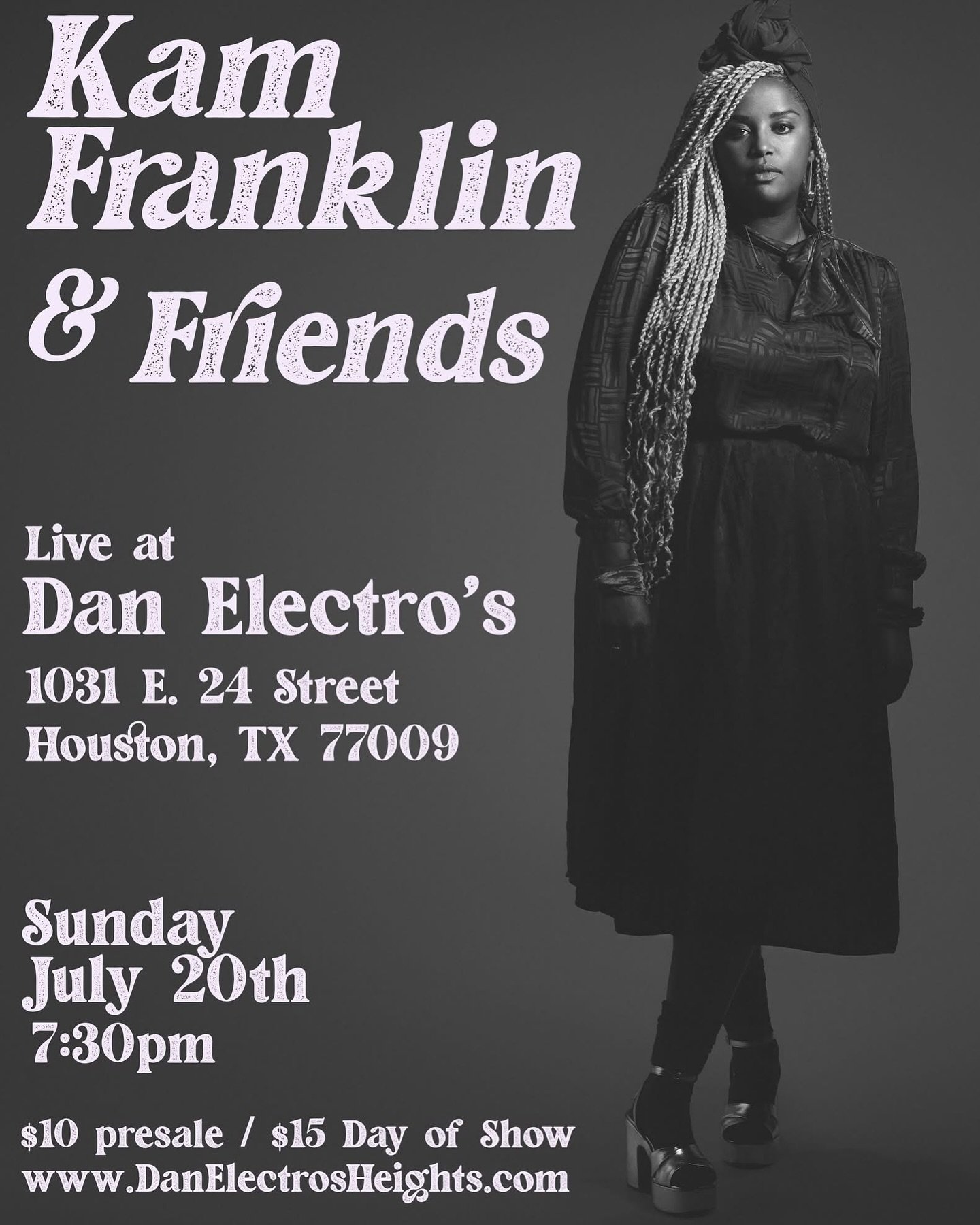 We’re beyond excited to announce 📢
KAM FRANKLIN & FRIENDS
At Dan Electros July 20!!
Don’t miss this special night!
BUY YOUR TIX TODAY!
https://www.stubwire.com/e/36041/kamfranklinandfriends/danelectros/