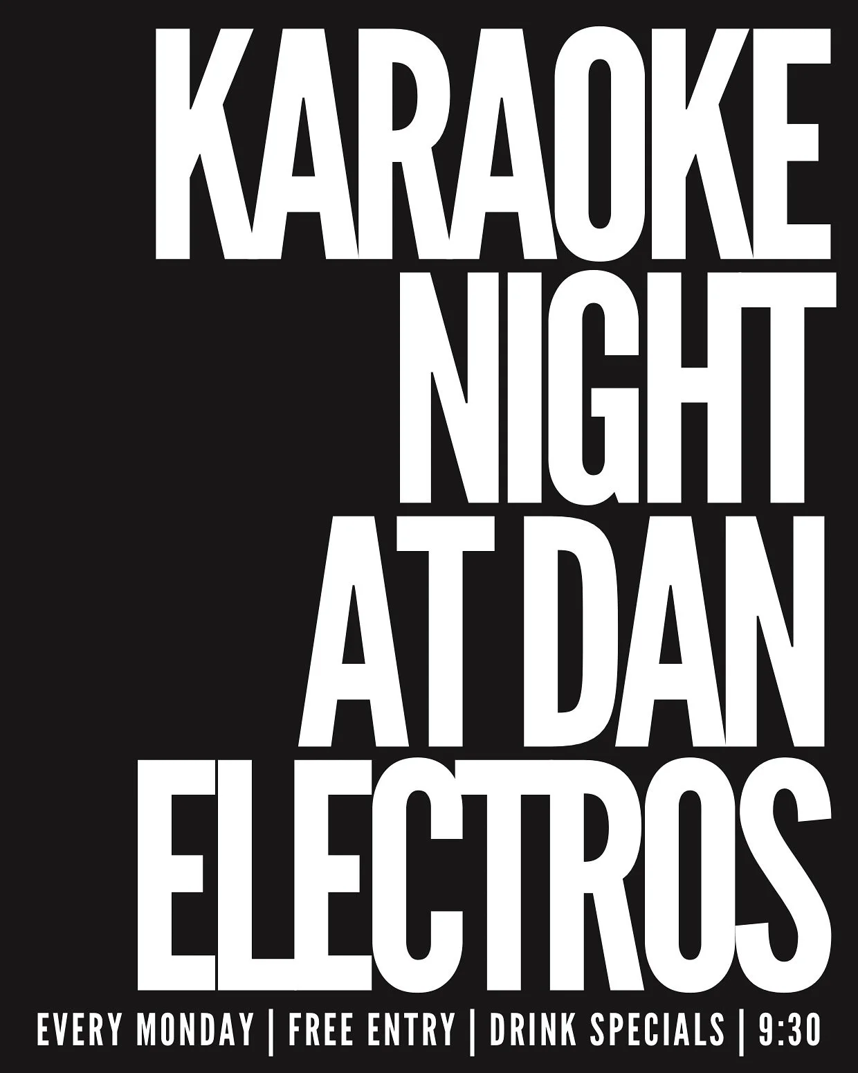 Are you ready for a week long of bangers here at Dan Electros!?!
🔥🔥🔥
Monday: 7pm Royal Dukes Wedding Band 🤵‍♀️
9:30pm KARAOKE NIGHT!🎤
Tuesday: Shawn Allen’s Music Mixer + Open Jam 🎸
Wednesday: Whiskey Wednesday! W/ Travis Cole&rsquo