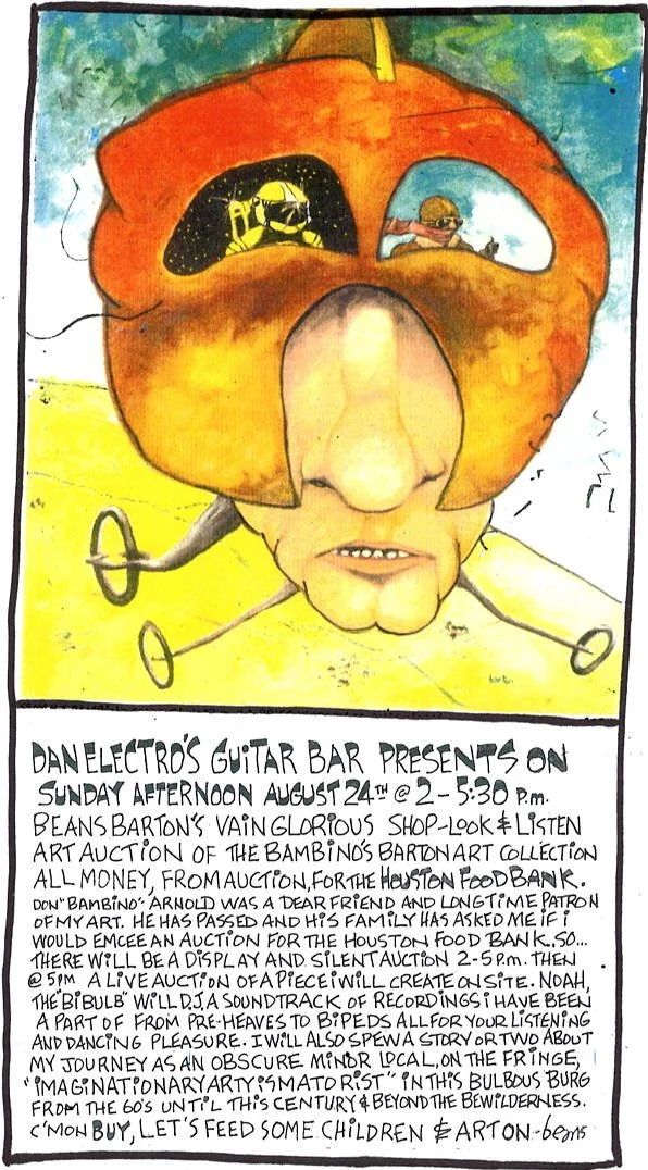 Beans Barton’s Shop: Look and Listen Art Exhibit and Auction