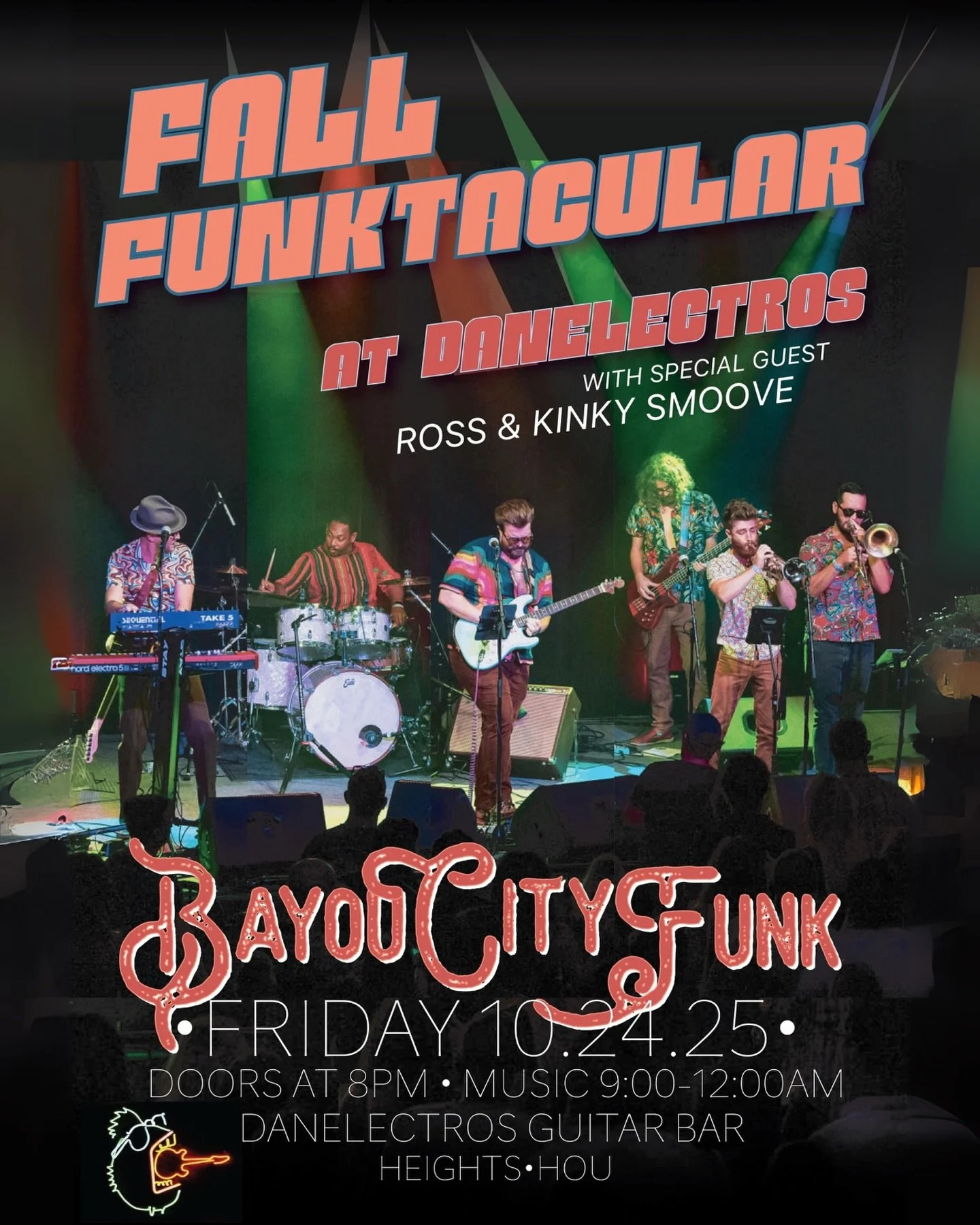 🎷FALL FUNKTACULAR!🎷
October 24!!
Cooler weather and hot funk!!
@bayoucityfunk + @kinkysmoovemusic
🆒🆒🆒
Buy your tickets today!!
https://www.stubwire.com/e/36858/fallfunktacular/danelectros/