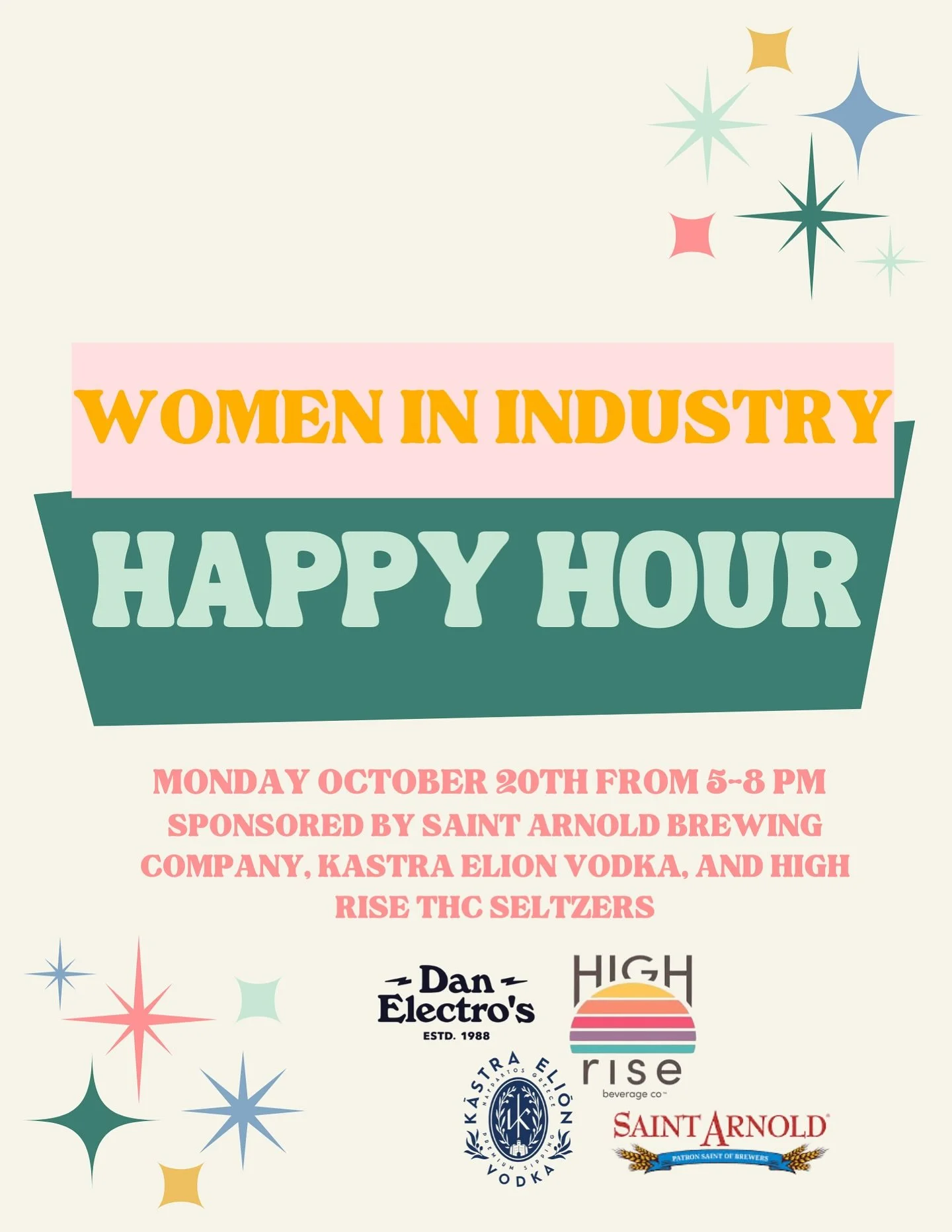 Join us Oct 20 for our
“Women In Industry” happy hour!!
5pm-8pm
Let’s network together and enjoy the special martini night brought to by @kastraelion 🍸 @highrisebev @saintarnoldbrewing
This is a FREE entry event! ✨
See you soon H