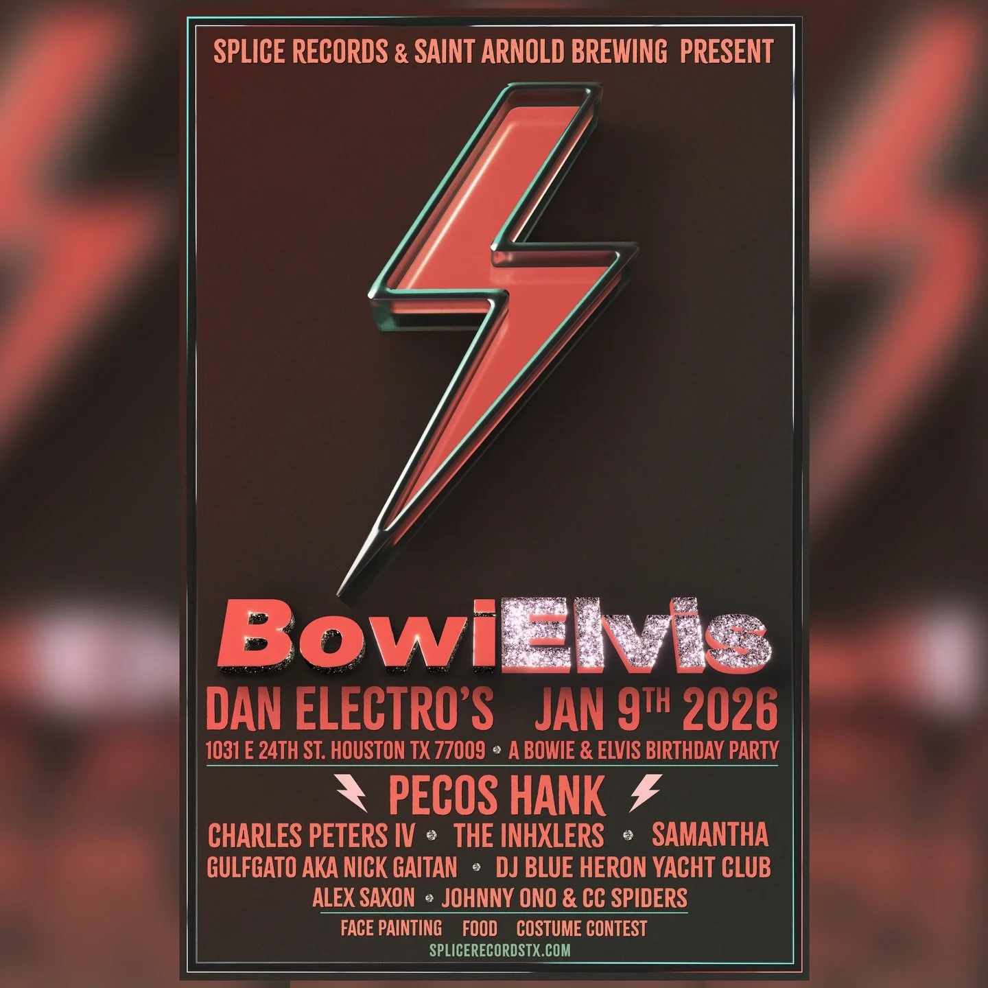 IT&rsquo;S BOWIELVIS DAY!!!
⚡️⚡️⚡️⚡️
Come down to Dans tonight for the 17th annual BowiElvis Fest!! Celebrating rock n roll capricorns, David Bowie &amp; Elvis Presley!
2 stages of music! Drink Specials! Costume Contest! Face Painting! GOOD TIMES!
👌