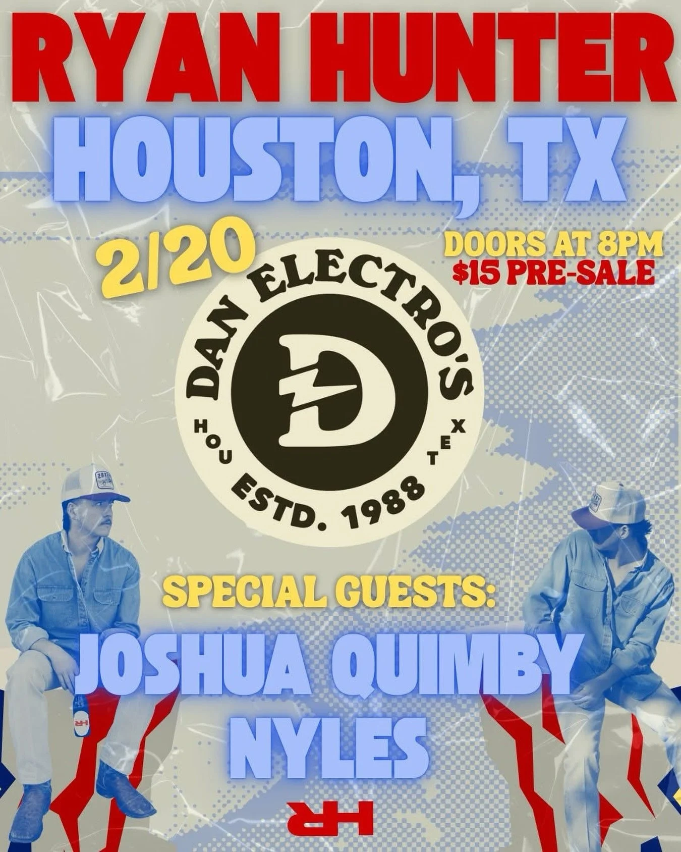 🤠‼️BE READY FOR A NIGHT OF COUNTRY MUSIC‼️🤠
With @ryanhunterband 
@jquimbymusic 
@nyuhls 

FEBRUARY 20 HERE AT DAN ELECTROS!!
Buy your tickets today!
https://www.stubwire.com/e/37425/ryanhunterwspecialguestsjoshuaquimbyandnyles/danelectros/