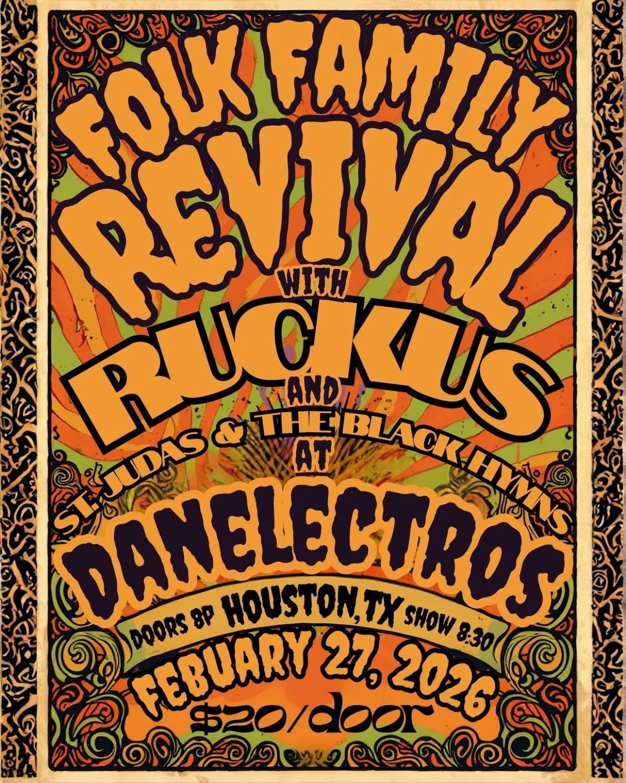 ❤️HOUSTON TX❤️
It&rsquo;s finally Friday!! 
We have some goodness for you this weekend!

Friday: @folkfamilyrevival + @ruckus_band + @stjudashtx 

Saturday: (Matinee Show) Liza&rsquo;s Rock N Roll Circus!
(Night Show) @raychealwinters + @sorrysarahmu