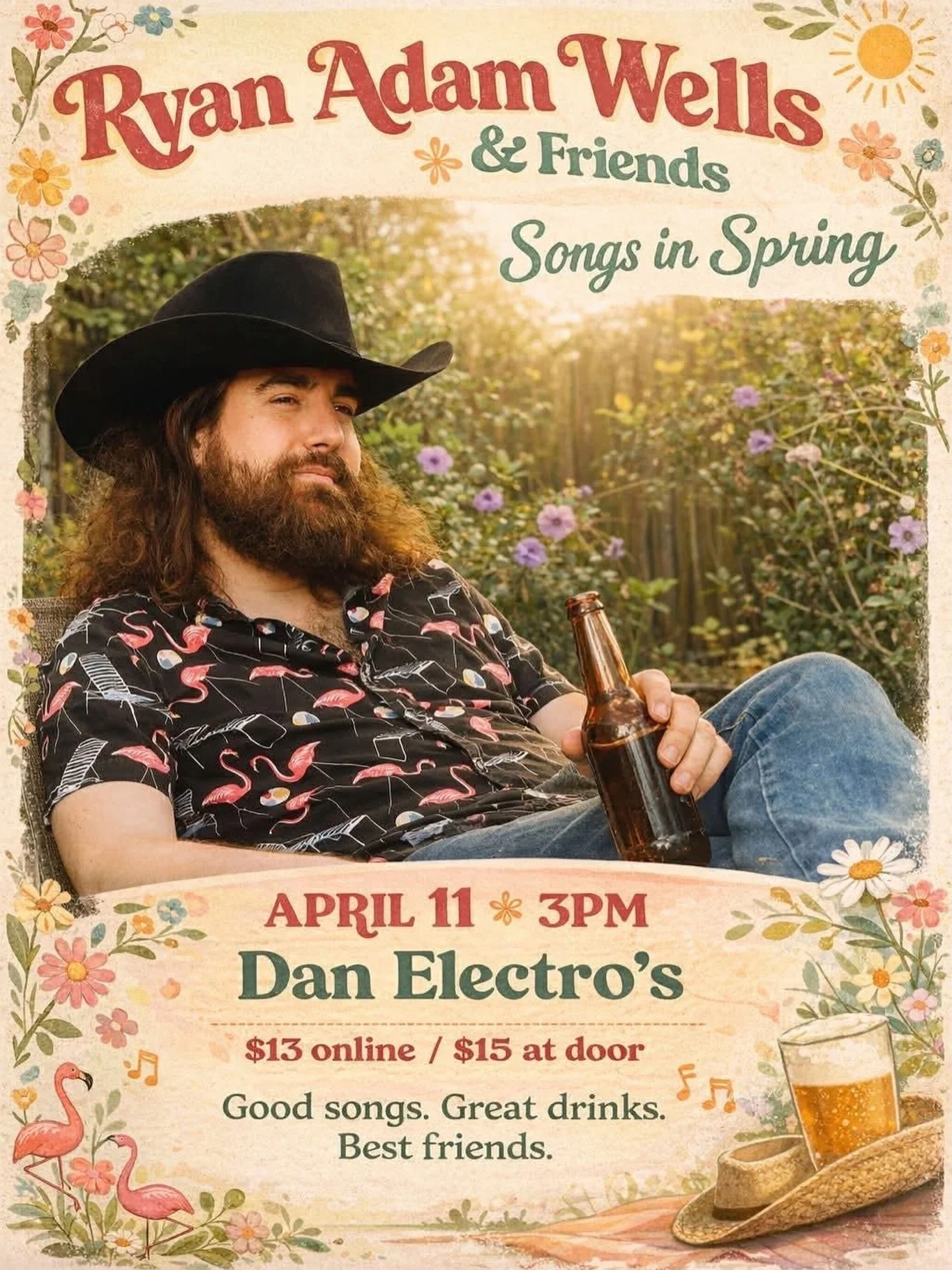 FUN FUN SATURDAY DAYTIME FUN!
SATURDAY APRIL 11!!
@ryanadamwells &amp; Friends!
Songs about Rain, Sunshine, Flowers, new Beginnings. And you know with a Ryan and Friends show you can expect a few belly laughs along the way. Come laugh and sing and ha