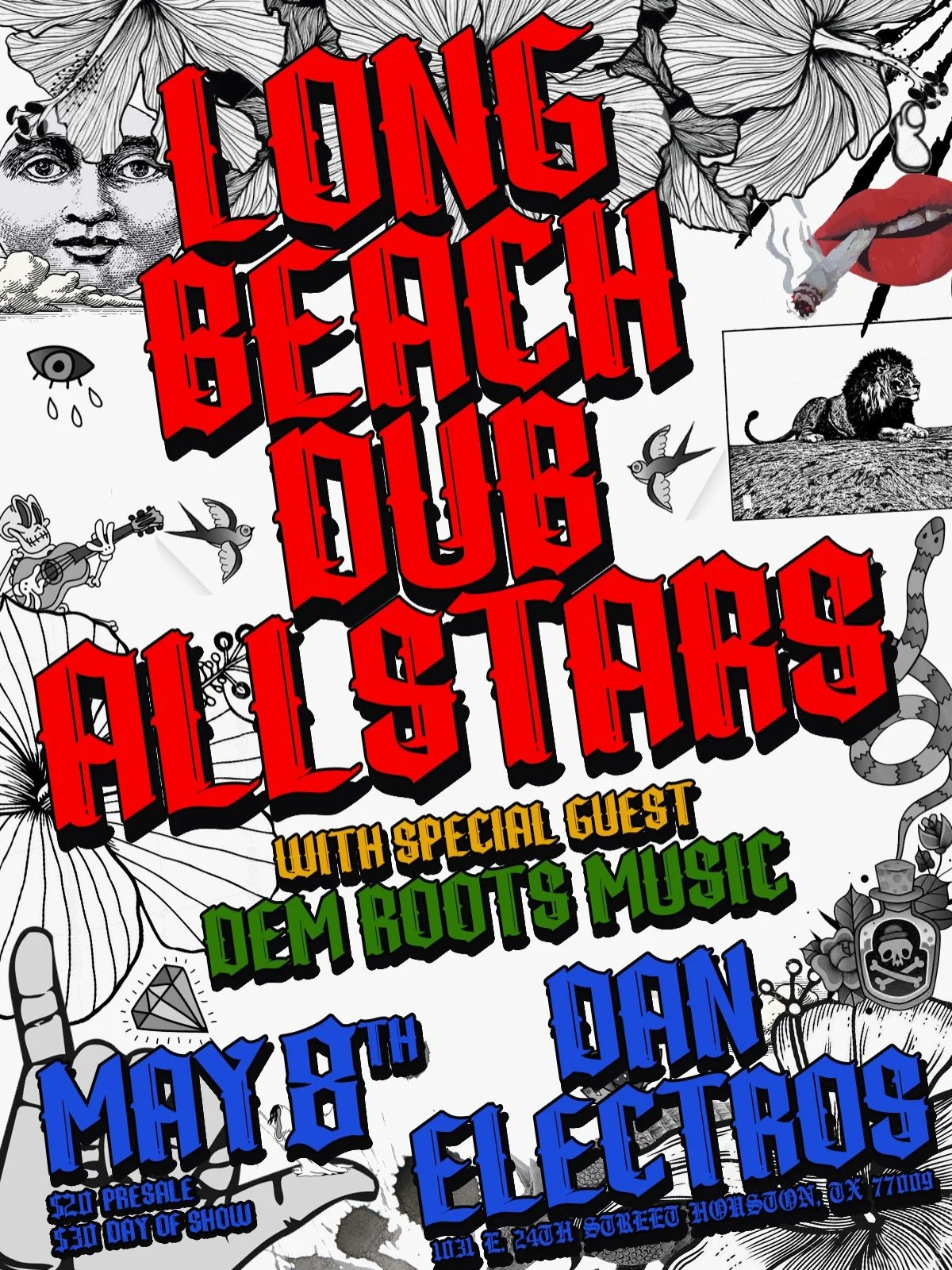 We are stoked to have Long Beach Dub All Stars rolling through Houston and playing legendary Dan Electros!
MAY 8!!
They are touring and teaming up with Houston&rsquo;s own demrootsmusic for multiple tour dates!
🔥🔥🔥🔥🔥
GRAB YOUR TICKETS TODAY!
htt