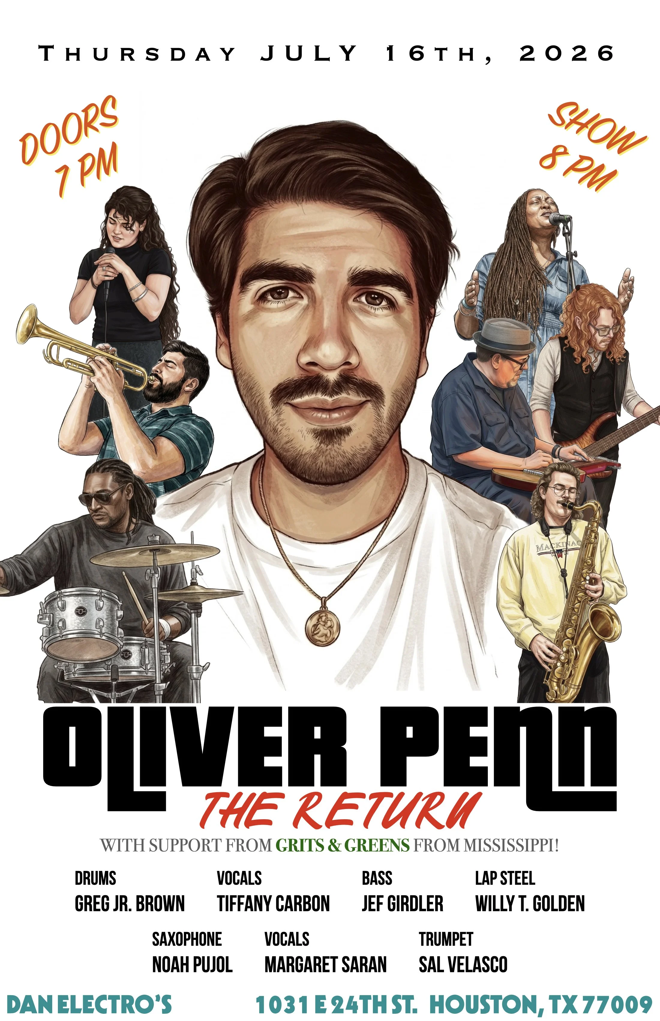 Oliver Penn: Single Release Party at Dan Electro’s with support from Grits & Greens from Mississippi