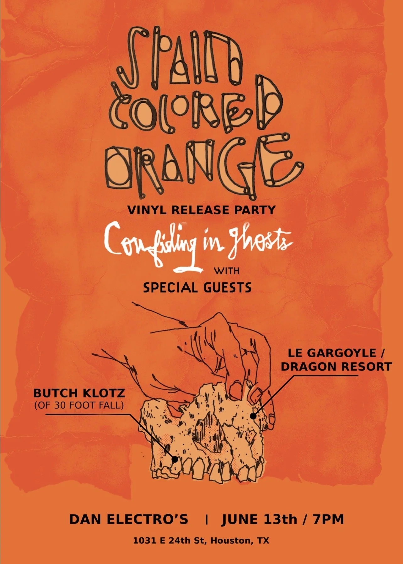 Spain Colored Orange "Confiding In Ghosts" vinyl release show