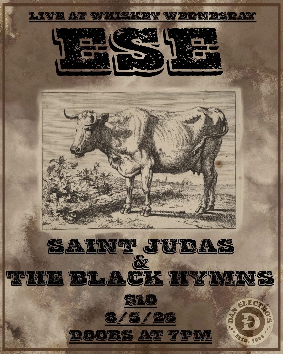 Whiskey Wednesday RocknRoll Takeover: Featuring Ese and Saint Judas &amp; The Black Hymns