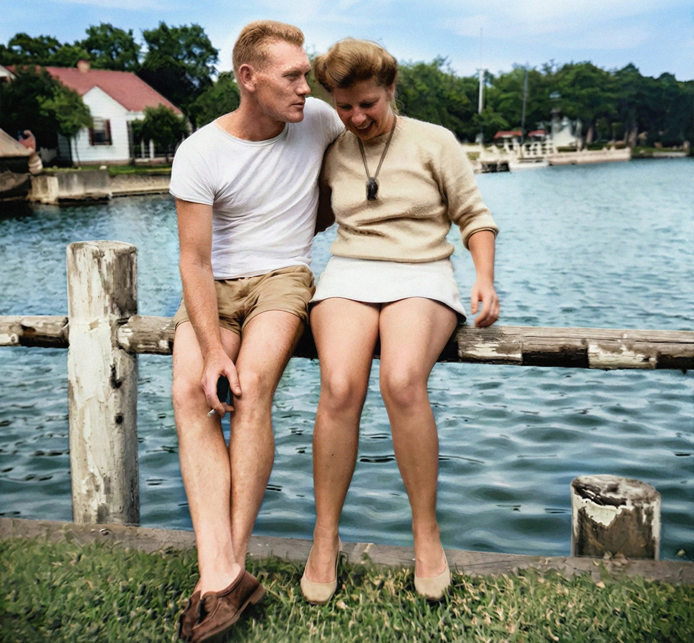 Bruce Nostrand and Dorothy Hodges enjoy each other’s company. After a short engagement they would marry and be separated by his deployment after just 4 months.