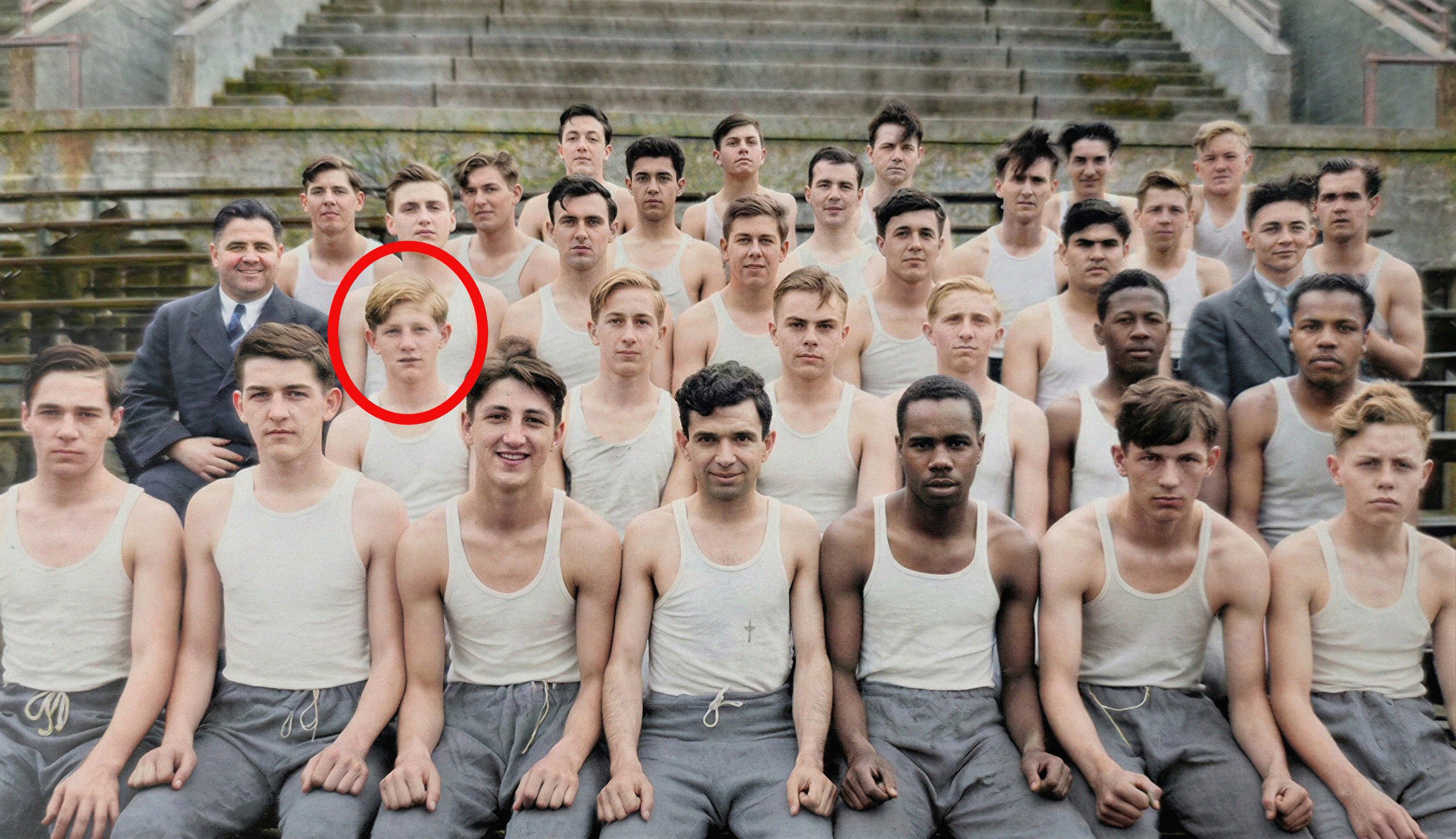 Roselle Park High School yearbook photo of Bruce, who was on the track team. 