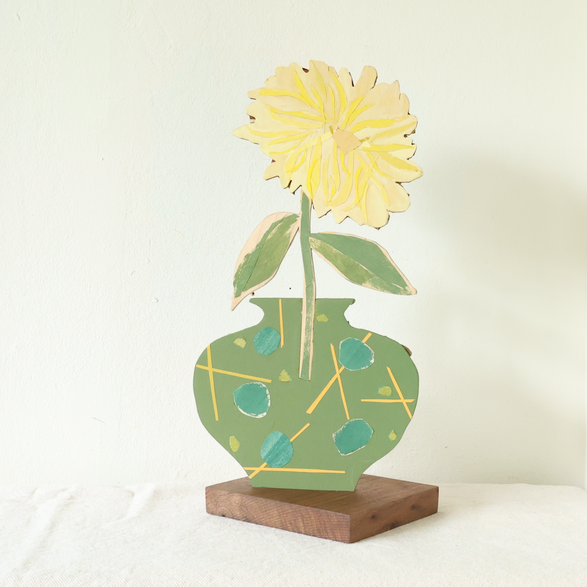 Blooming Peony in Patterned Vase