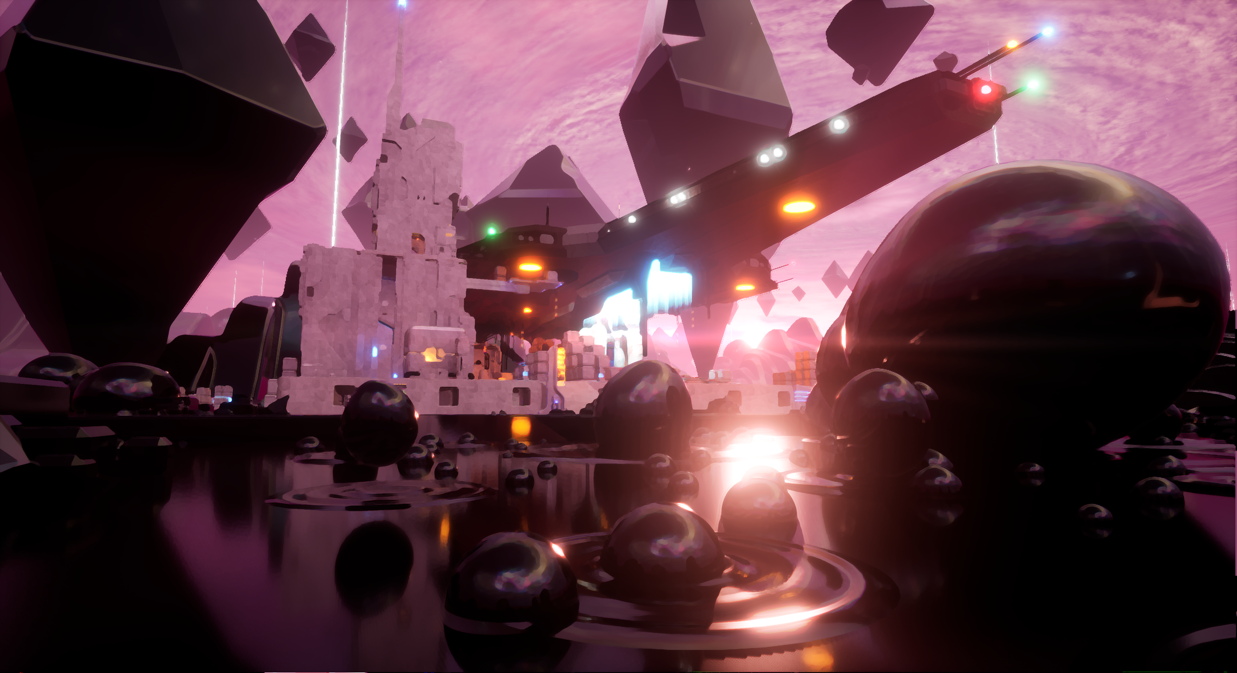 Warped, Unreal 5 level. Models, textures, lighting by PETER GRUNDY. Technical art by Sean Brown.