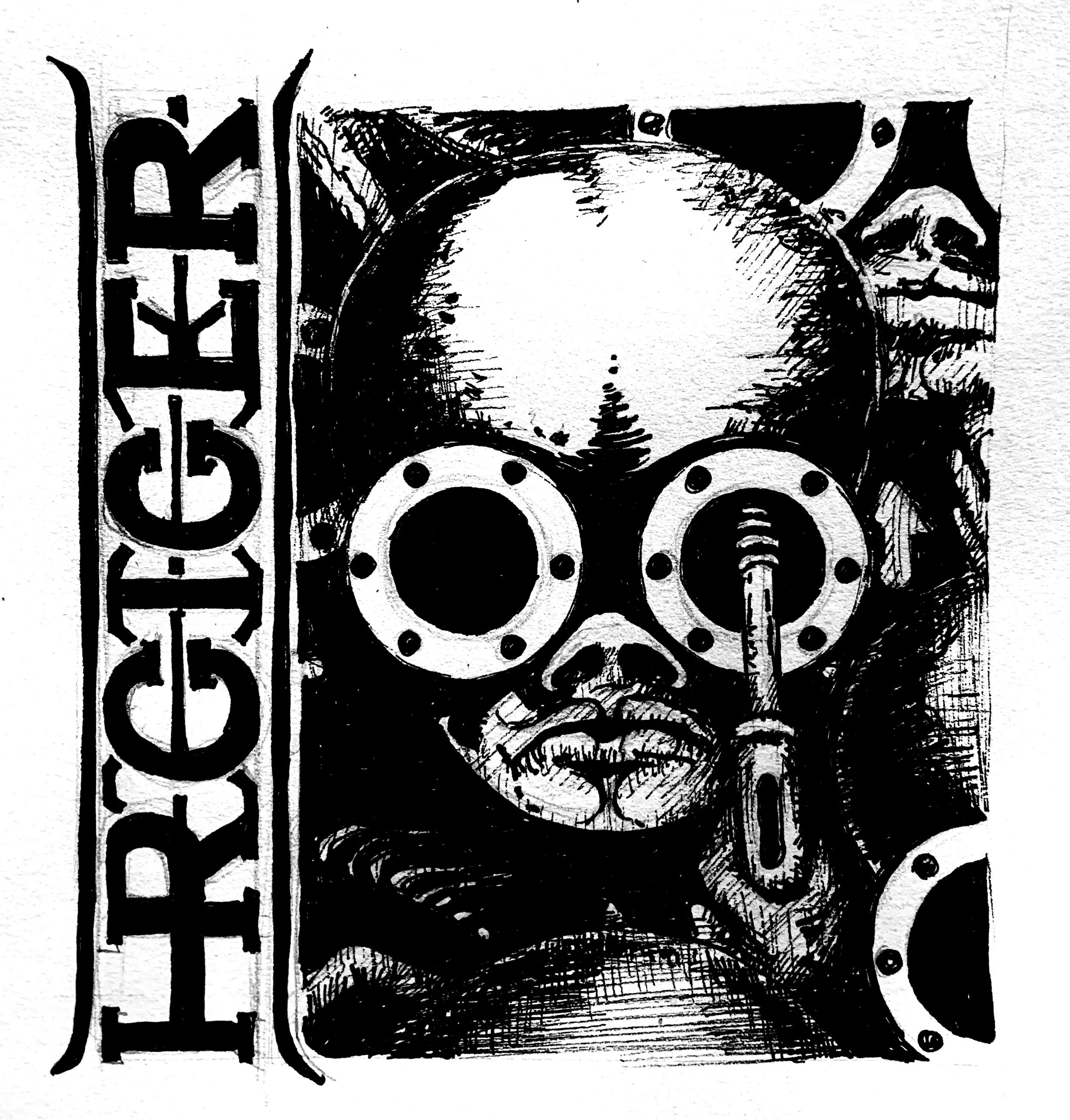 Inktober drawing by PETER GRUNDY