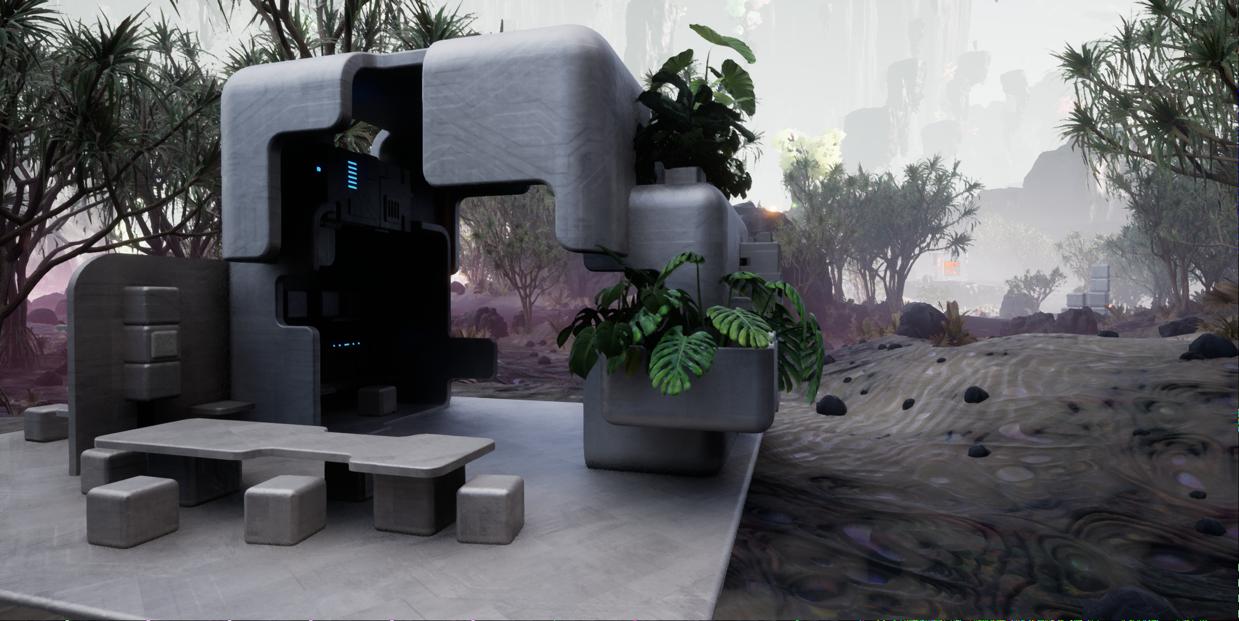 Warped, Unreal 5 level. Models, textures, lighting by PETER GRUNDY. Technical art by Sean Brown.