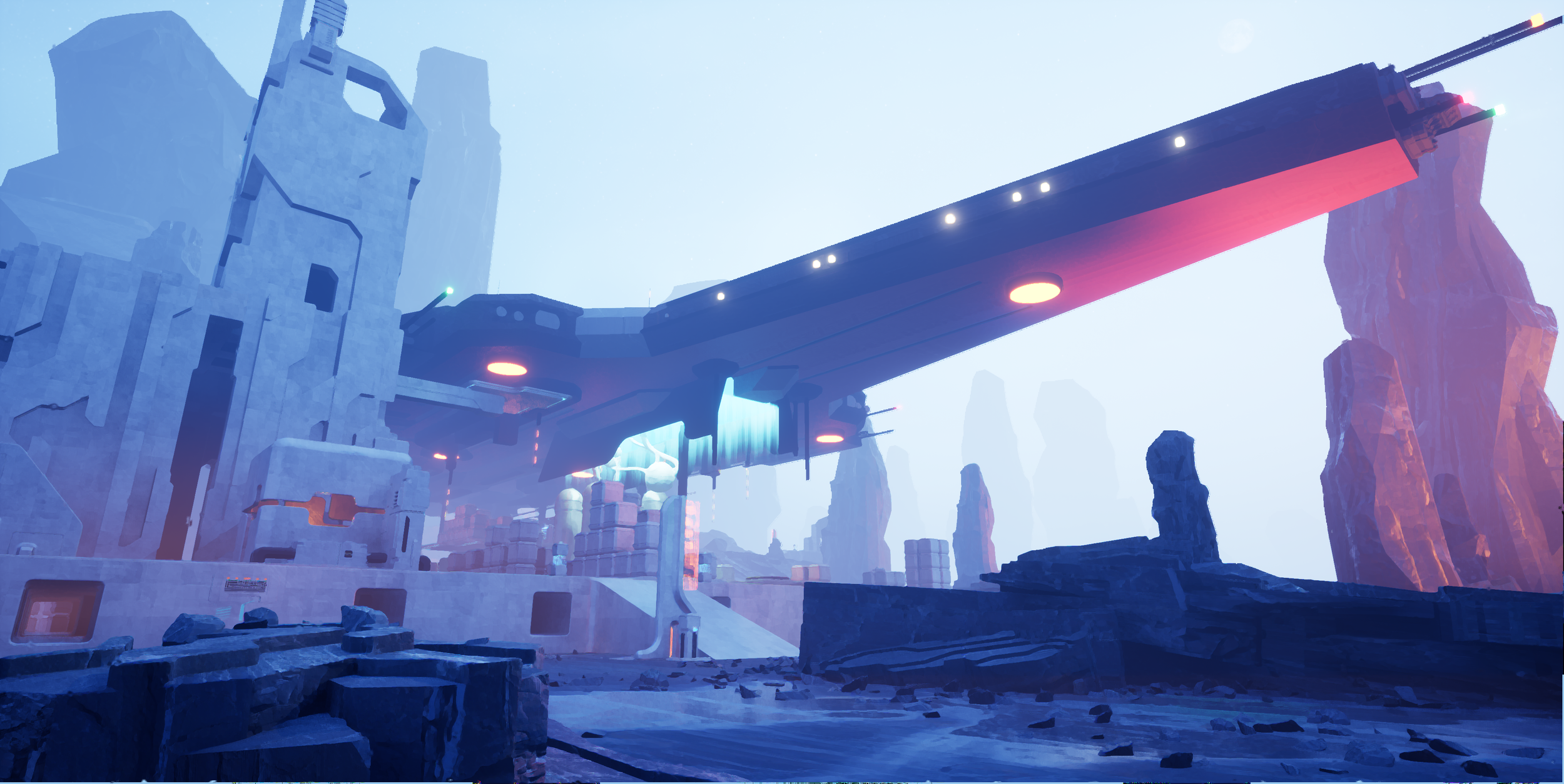 Warped, Unreal 5 level. Models, textures, lighting by PETER GRUNDY. Technical art by Sean Brown.