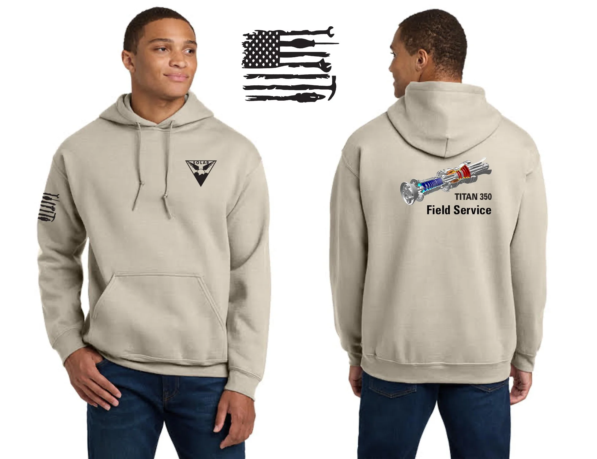 Retro Titan 350 Sand Hoodie