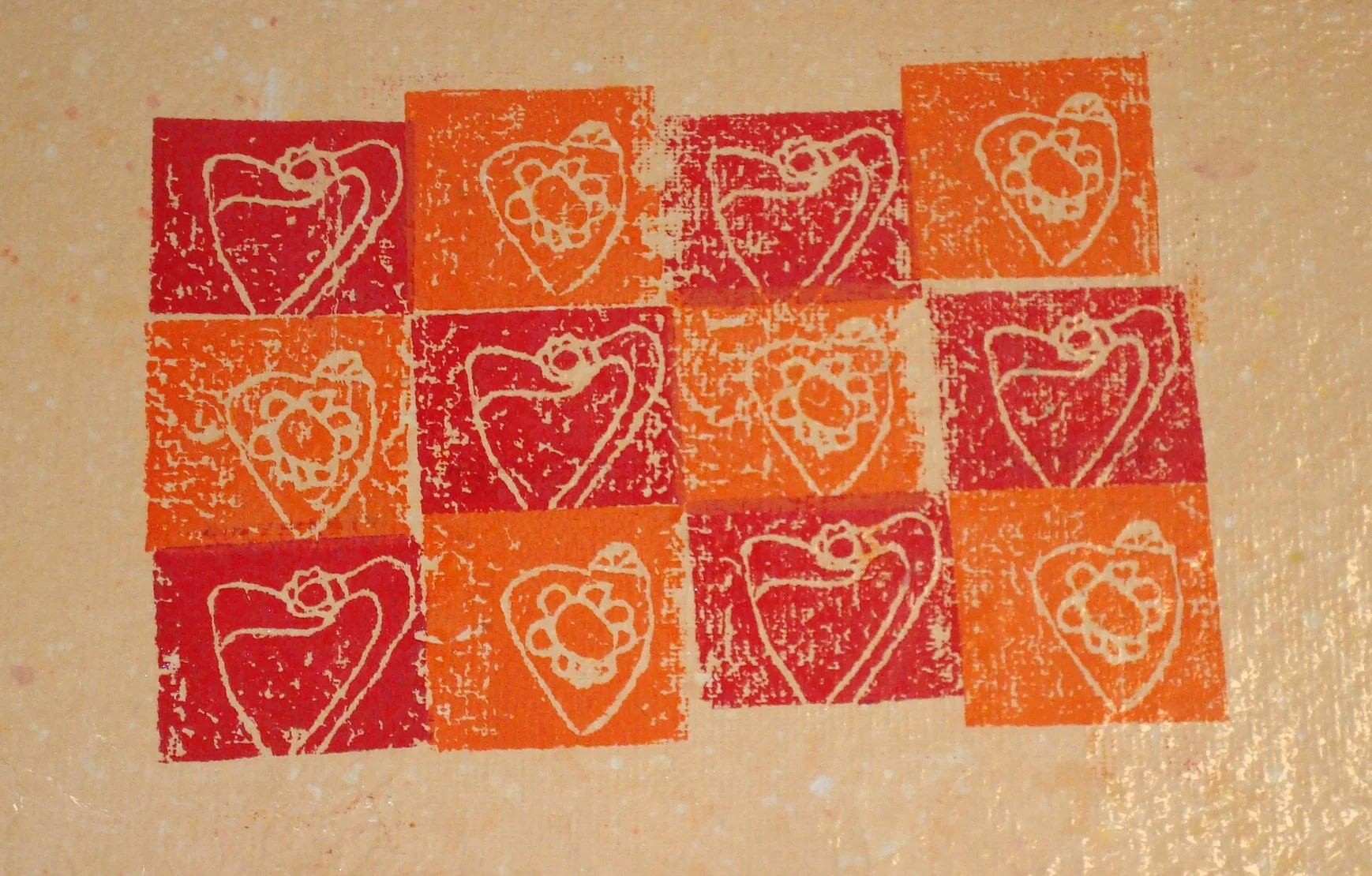 1st grade student's art inspired by Polynesian Art Tapa Cloth