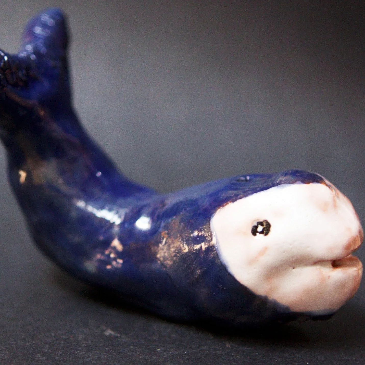 1st grade student whale art inspired by Bill Reid's Bear Sculpture